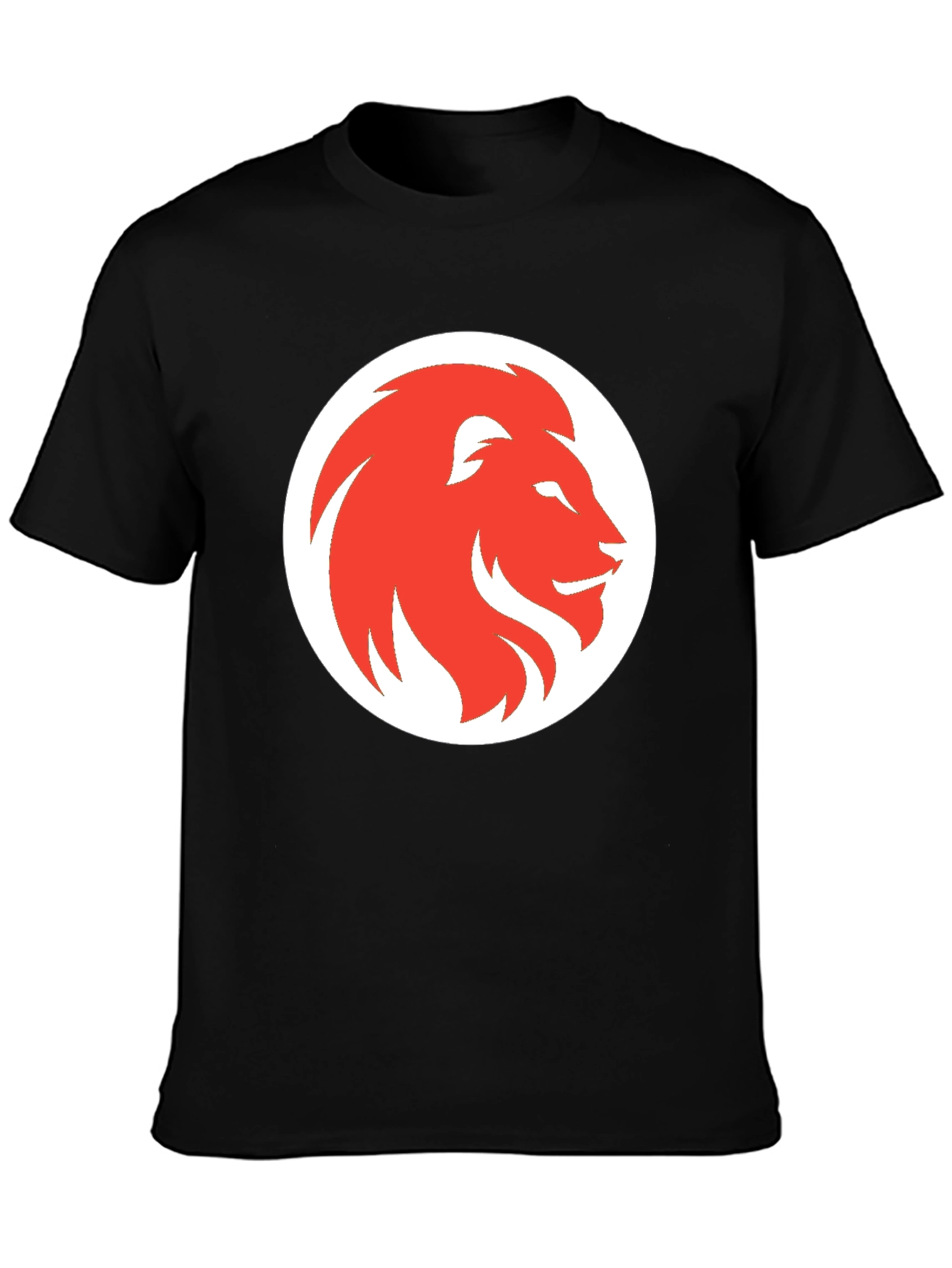 Lion Graphic Print Mens Black T-Shirt