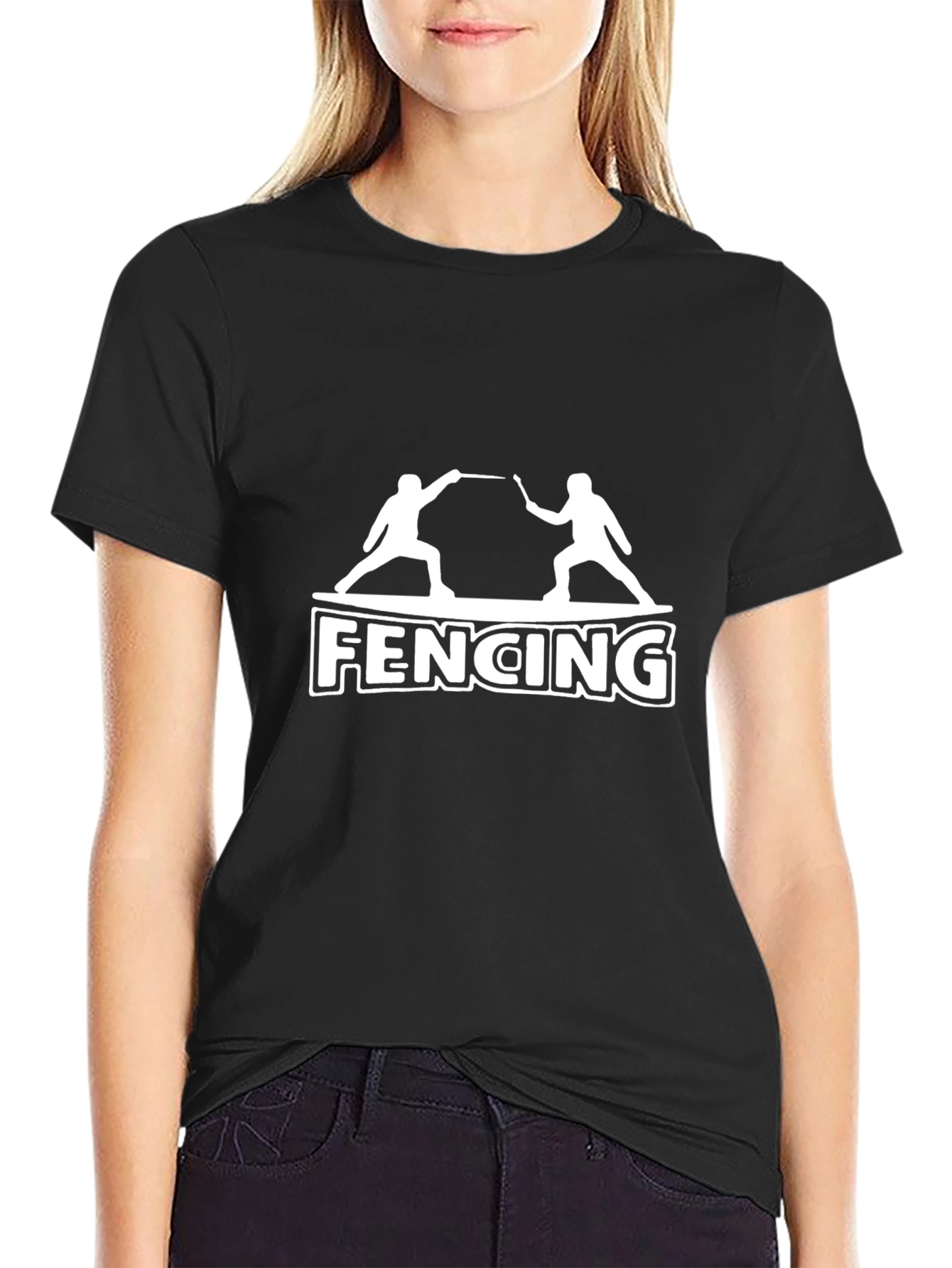 Fencing Graphic Tee | Black Sport Shirt