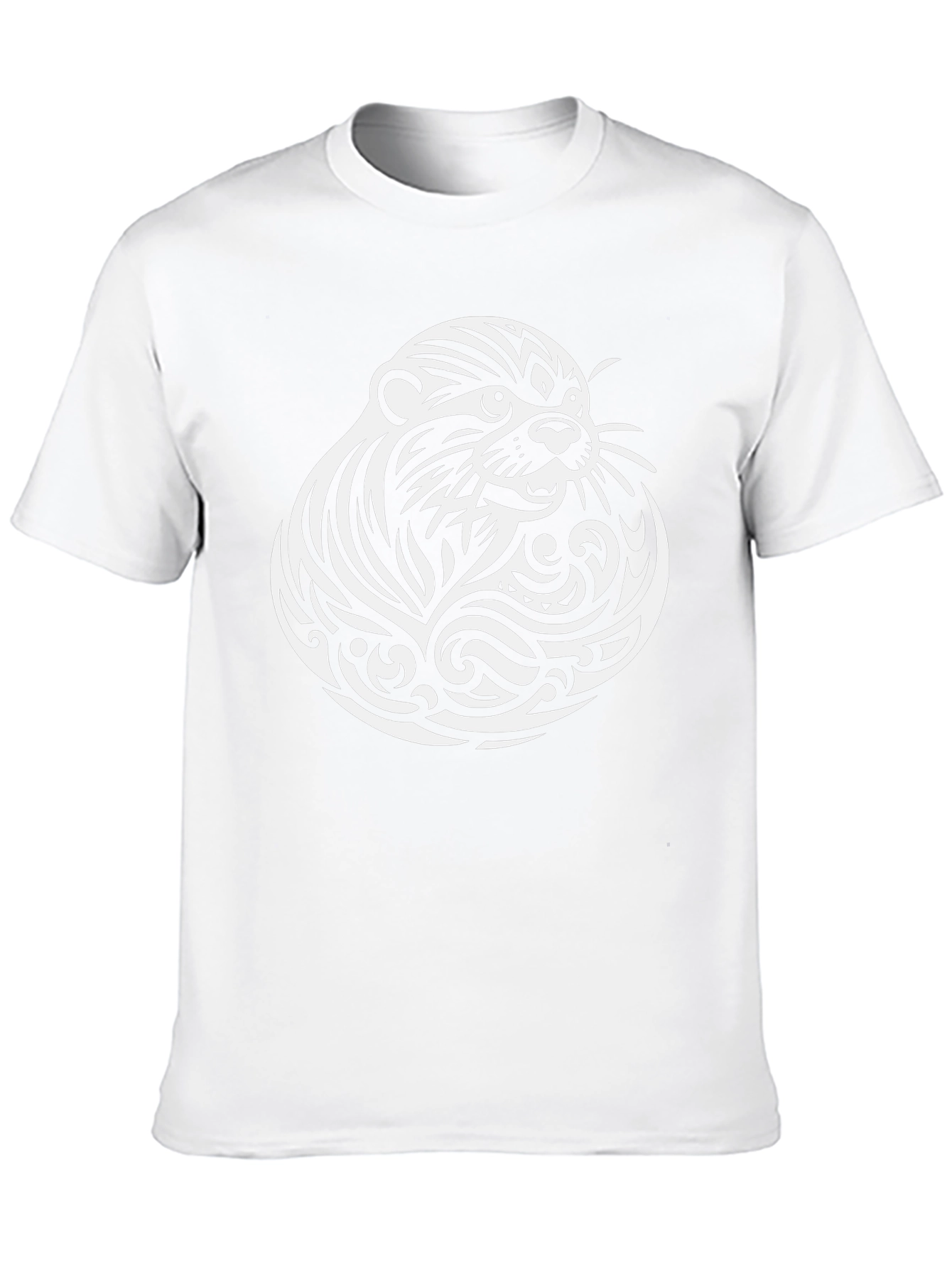 Otter Tribal Tattoo T-Shirt - Black