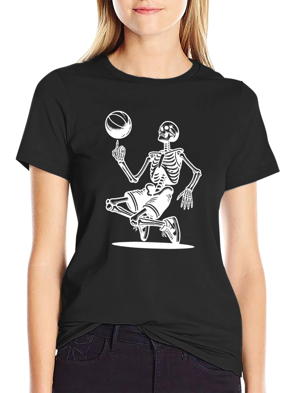 Skeleton Basketball T-Shirt - Spin to Win!
