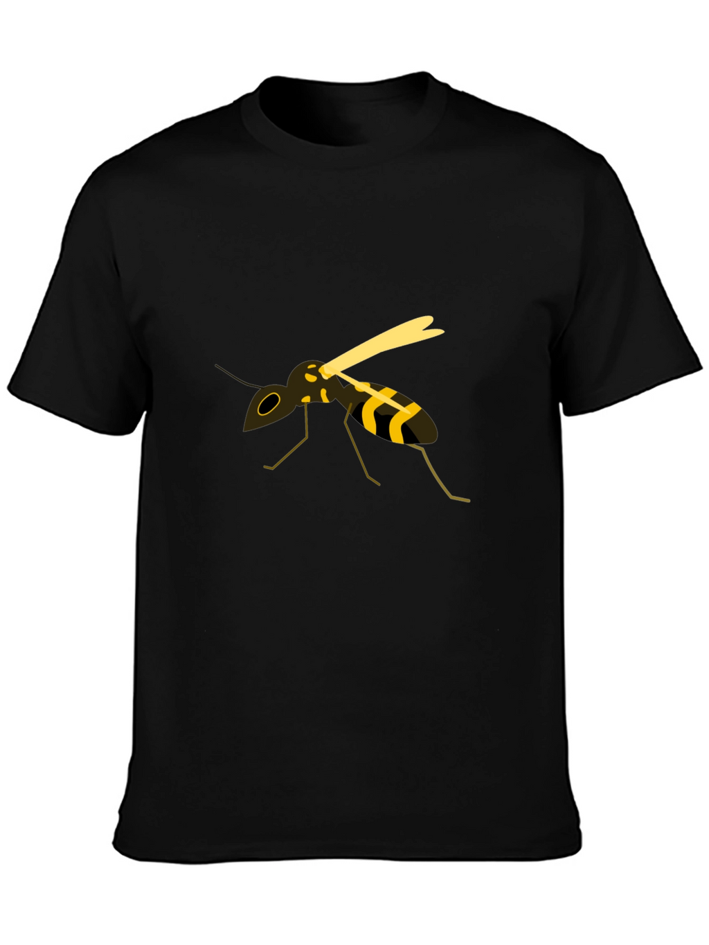 Wasp Graphic Tee - Black Cotton Casual Top