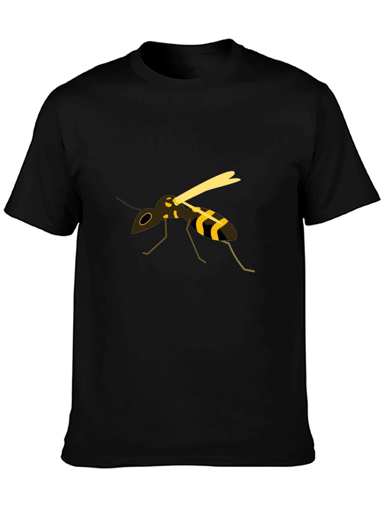 Wasp Graphic Tee - Black Cotton Casual Top