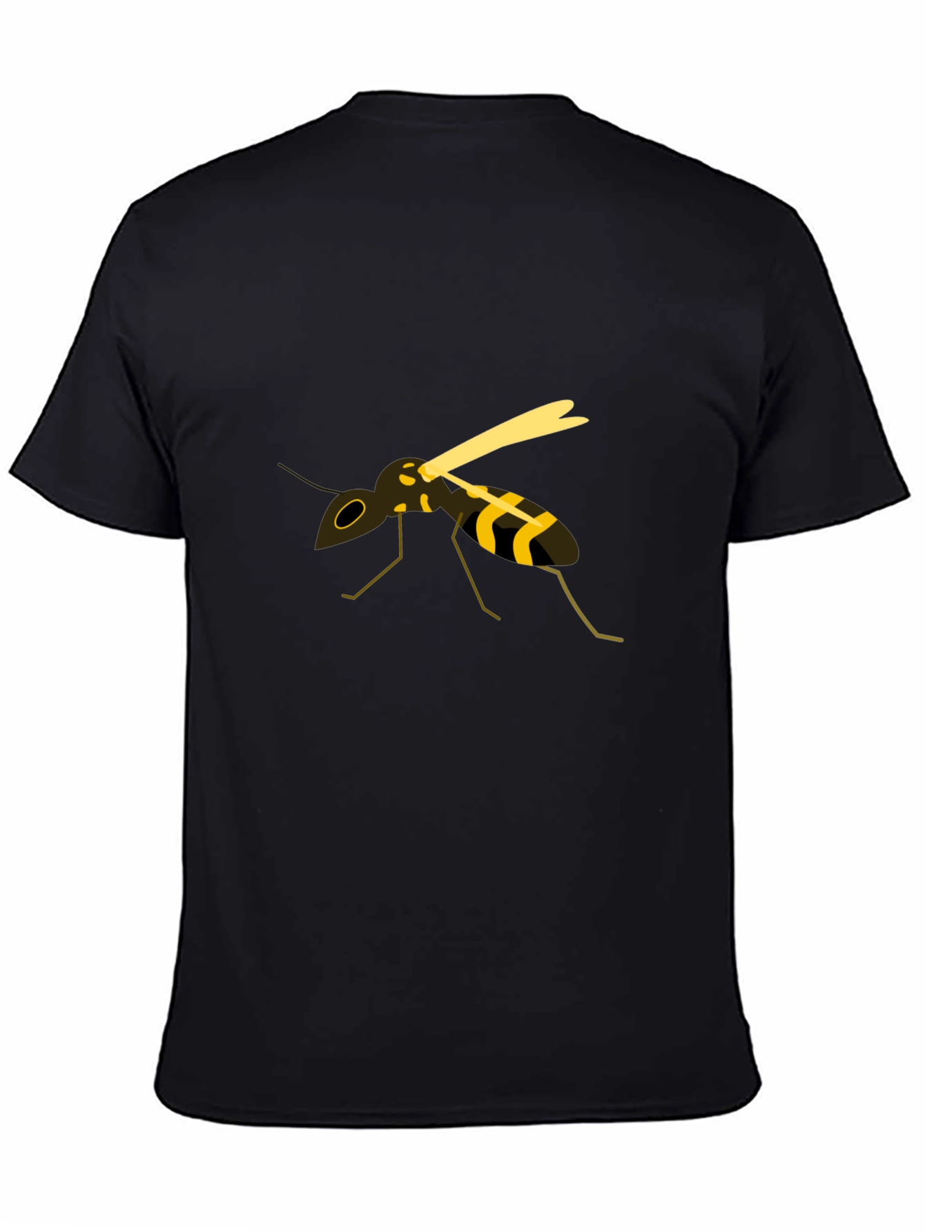 Wasp Graphic Tee - Black Cotton Casual Top