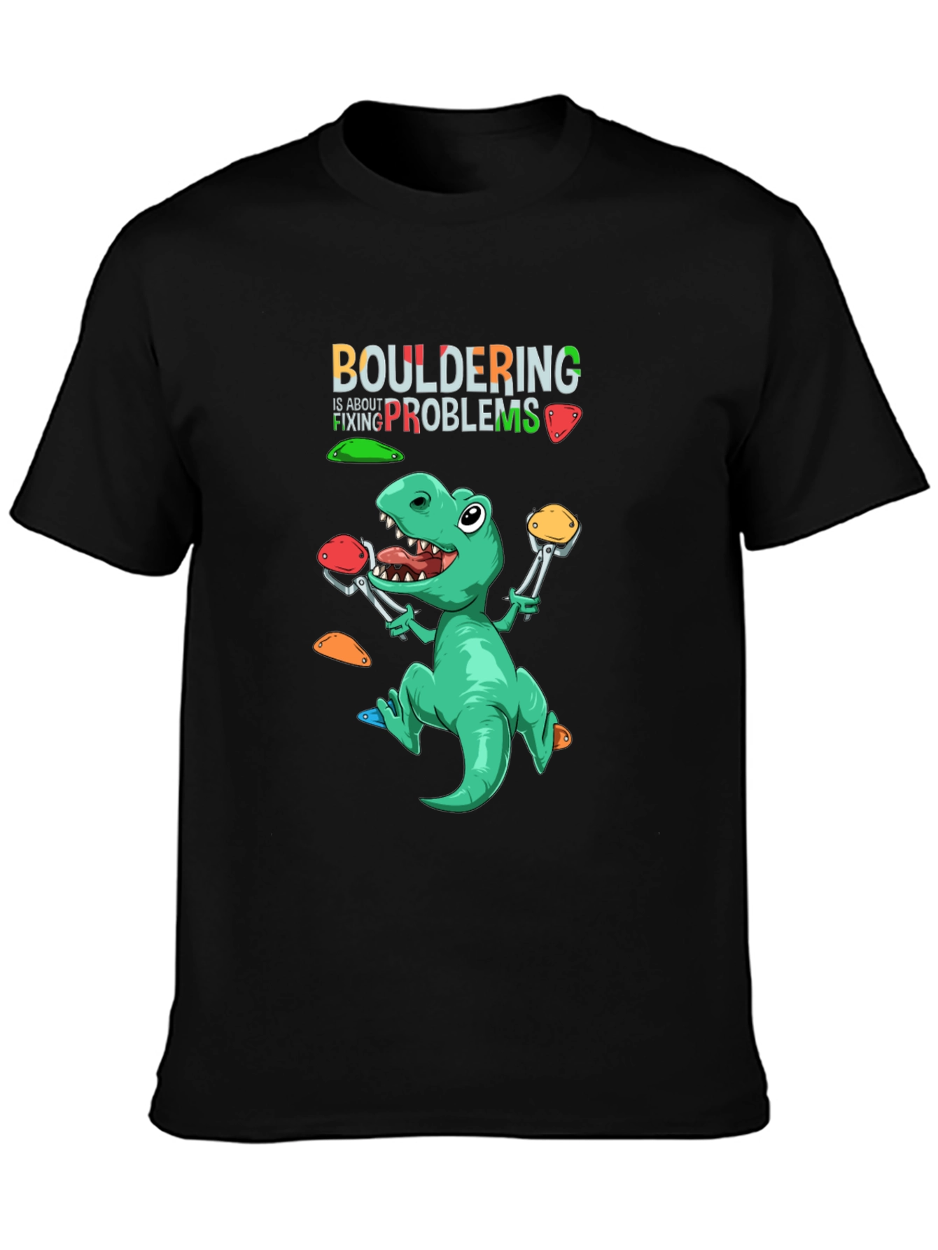 Bouldering Dinosaur Graphic Tee - Climb On!