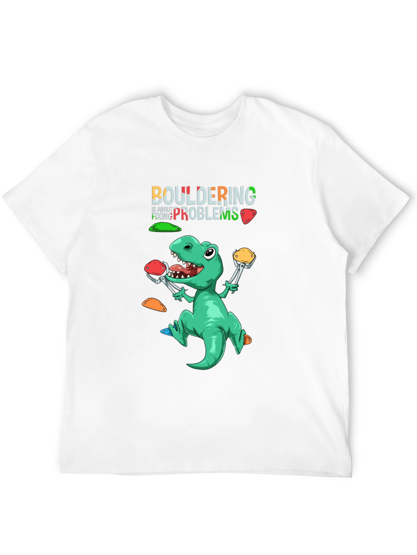 Bouldering Dinosaur Graphic Tee - Climb On!