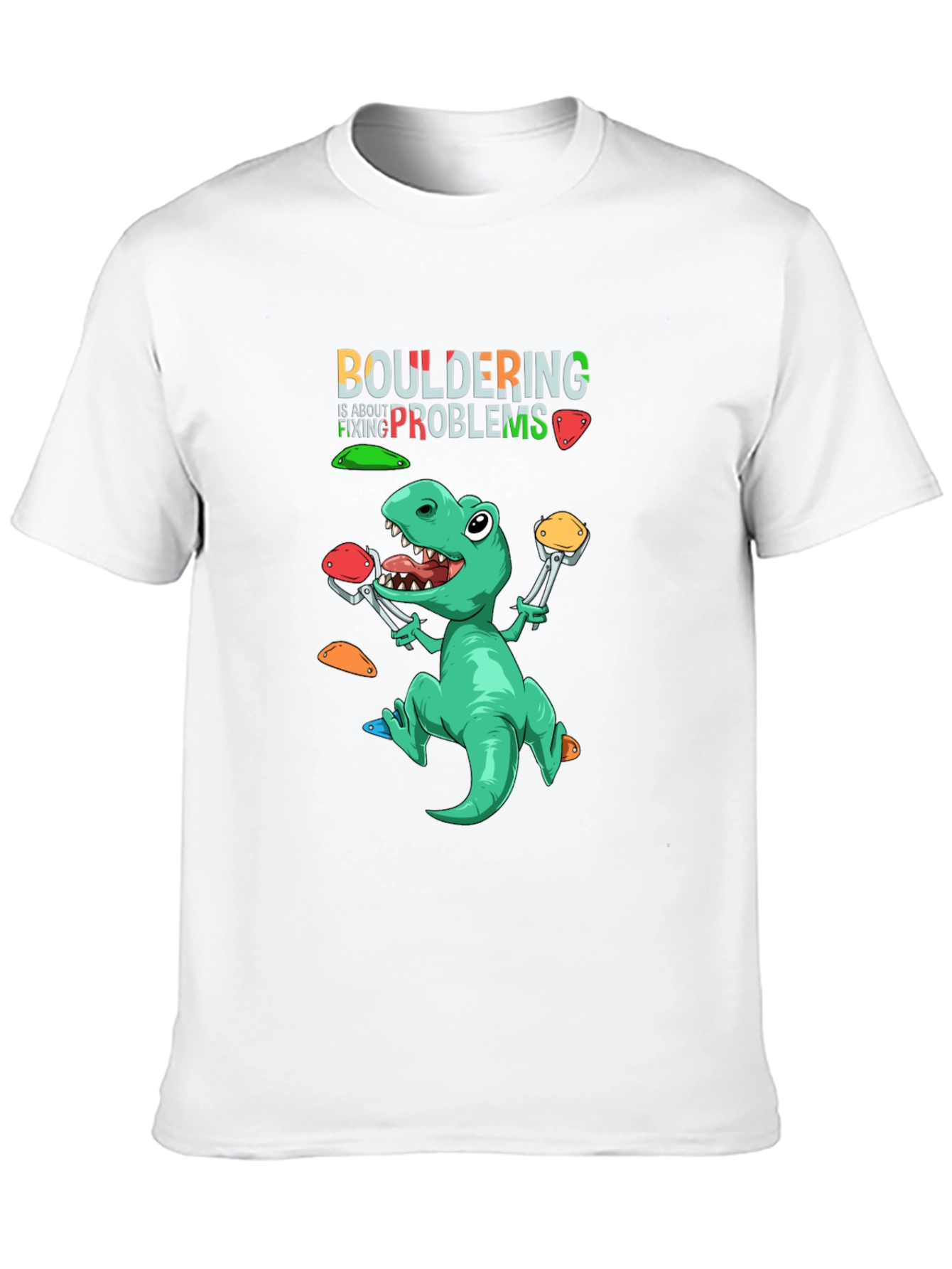 Bouldering Dinosaur Graphic Tee - Climb On!