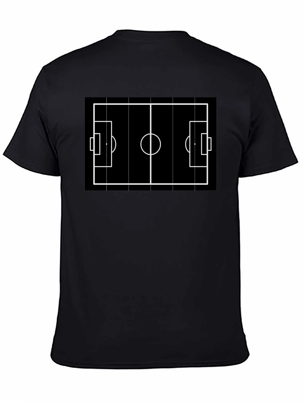 Soccer Field Graphic Tee - Black Cotton Blend