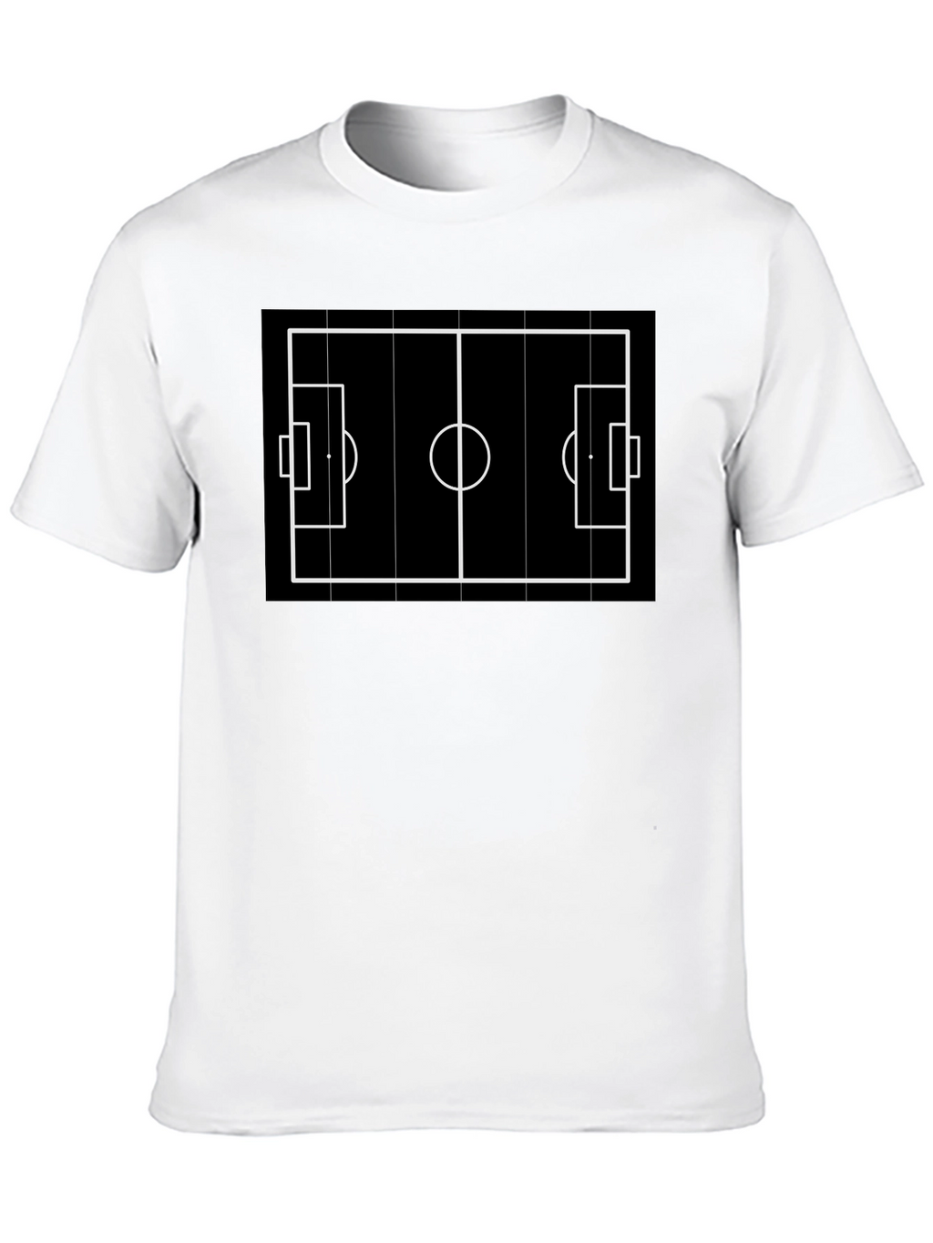 Soccer Field Graphic Tee - Black Cotton Blend