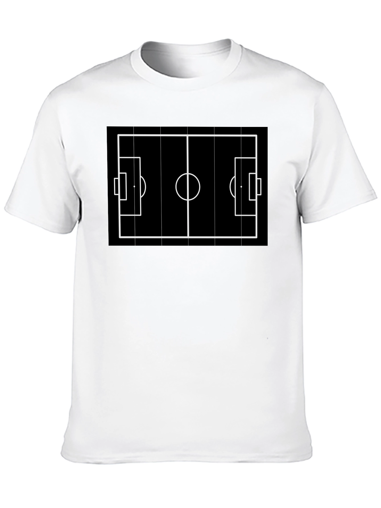 Soccer Field Graphic Tee - Black Cotton Blend
