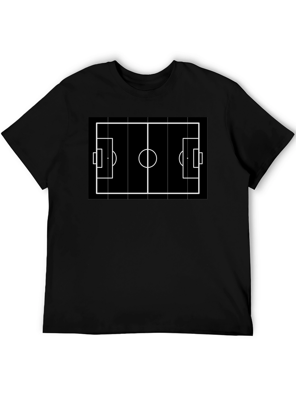 Soccer Field Graphic Tee - Black Cotton Blend
