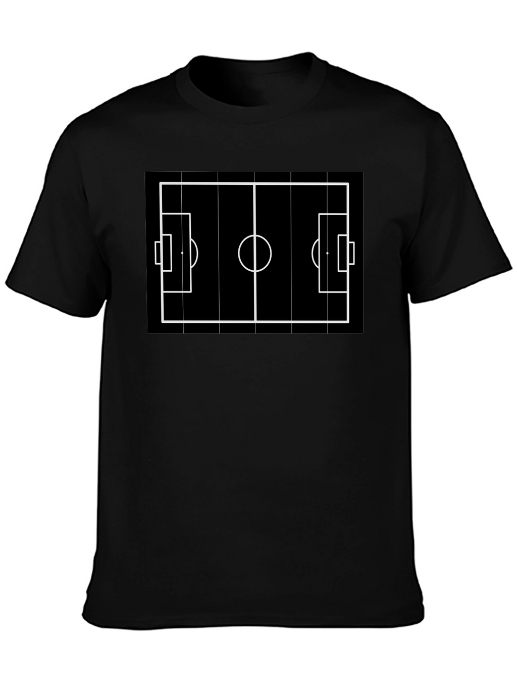 Soccer Field Graphic Tee - Black Cotton Blend