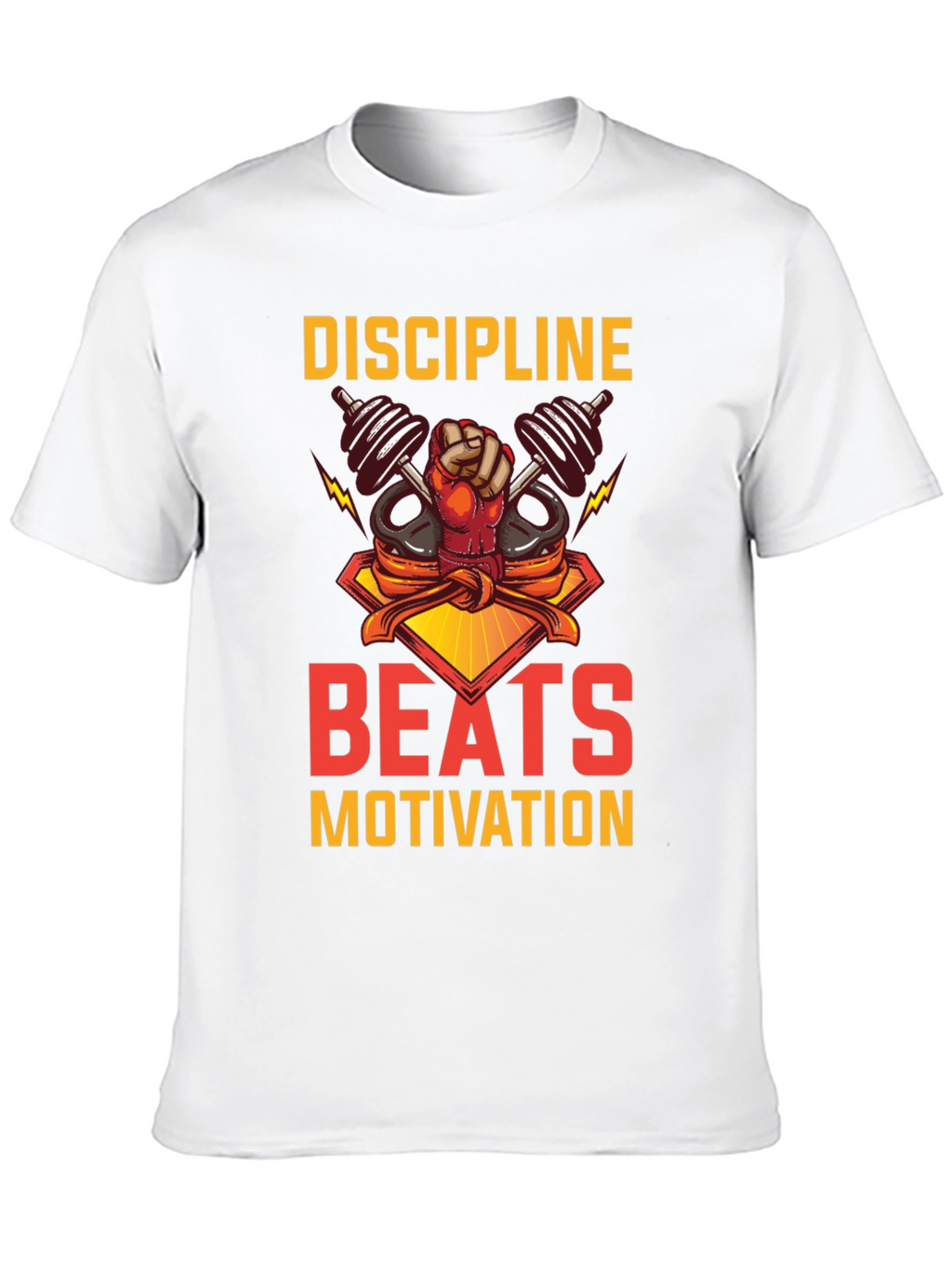 Discipline Beats Motivation Black T-Shirt