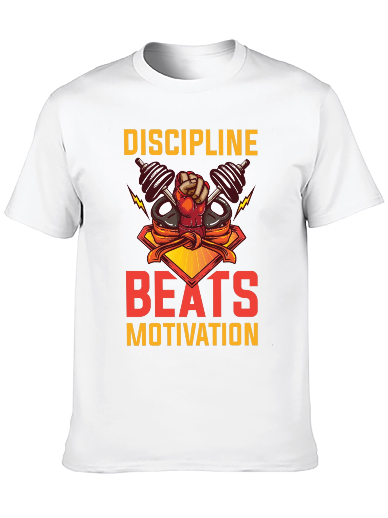 Discipline Beats Motivation Black T-Shirt