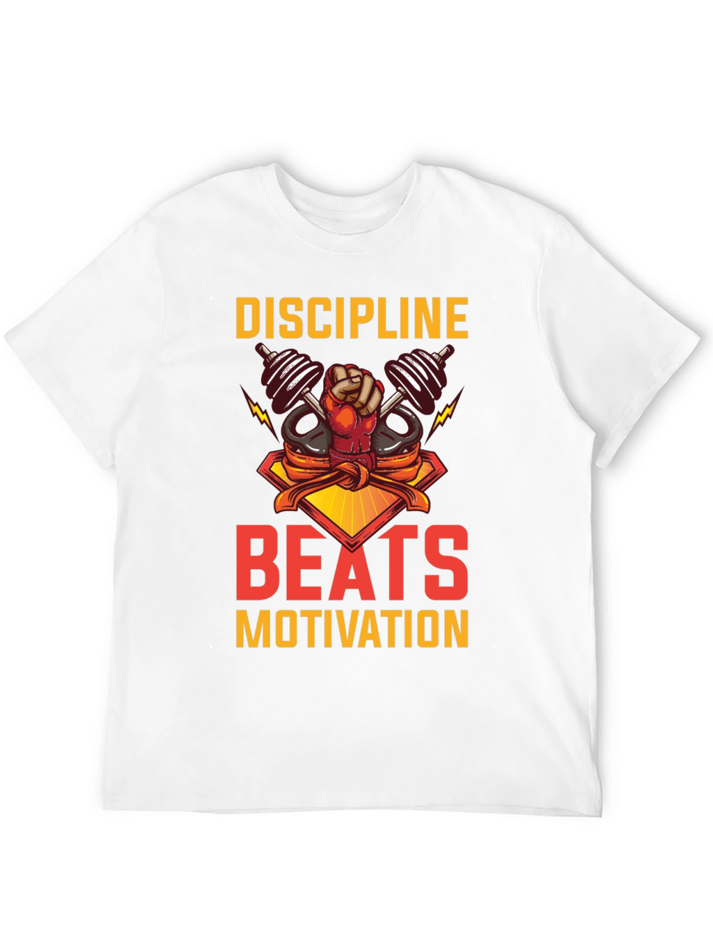 Discipline Beats Motivation Black T-Shirt