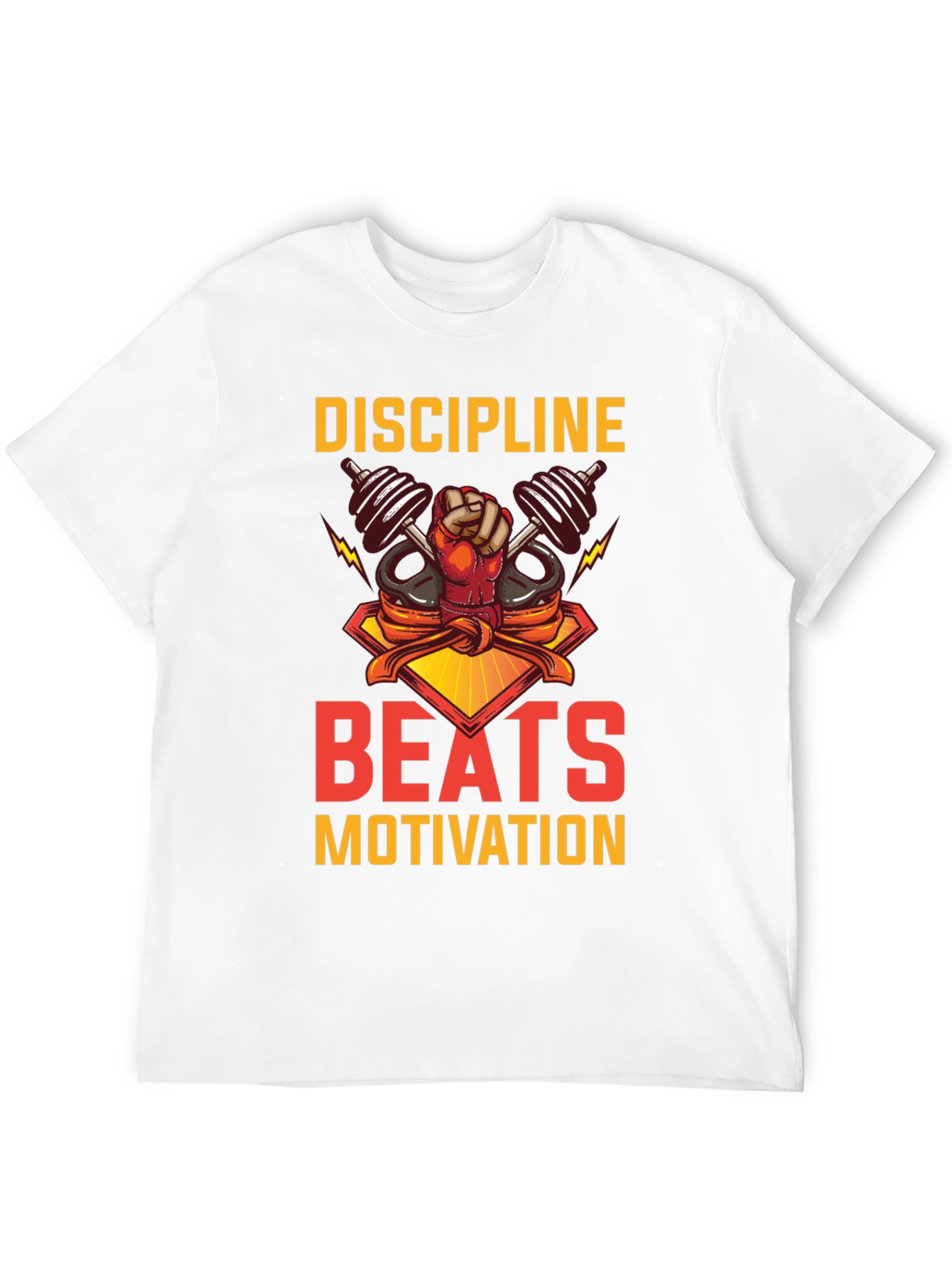 Discipline Beats Motivation Black T-Shirt