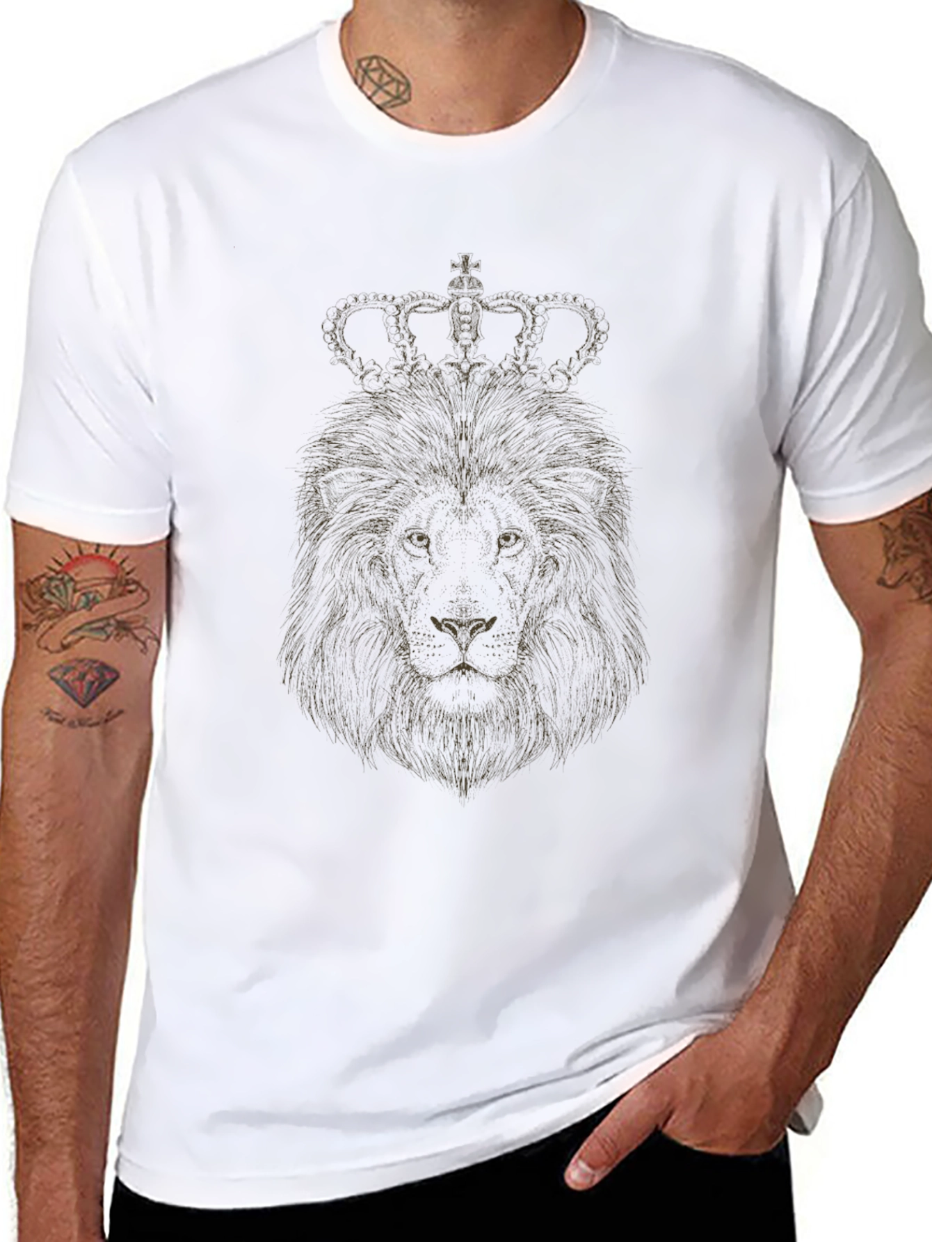 Lion Crown Graphic Tee - Black T-Shirt