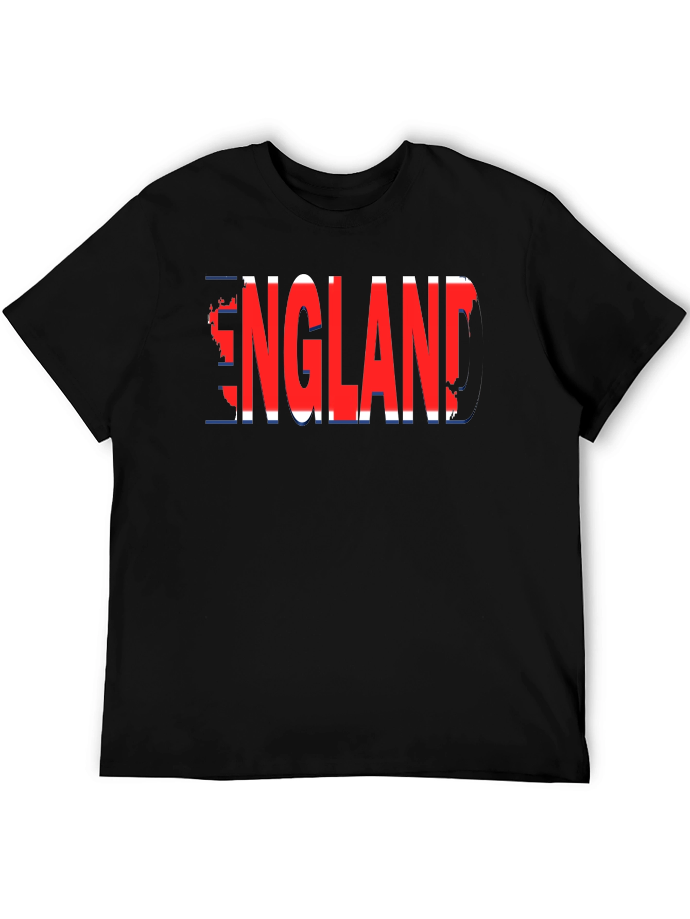 England Flag Graphic T-Shirt - Black Cotton Blend Tee