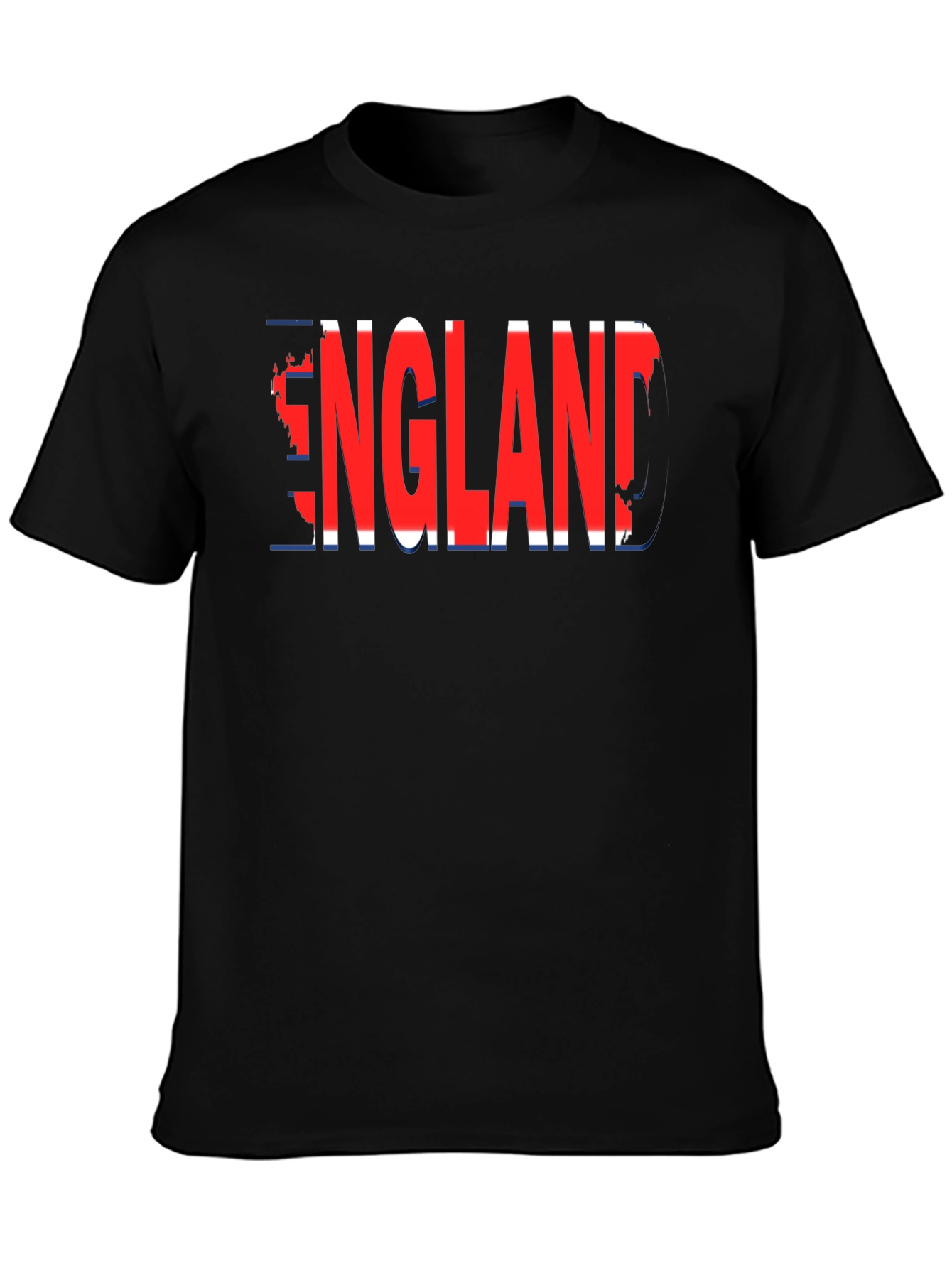 England Flag Graphic T-Shirt - Black Cotton Blend Tee