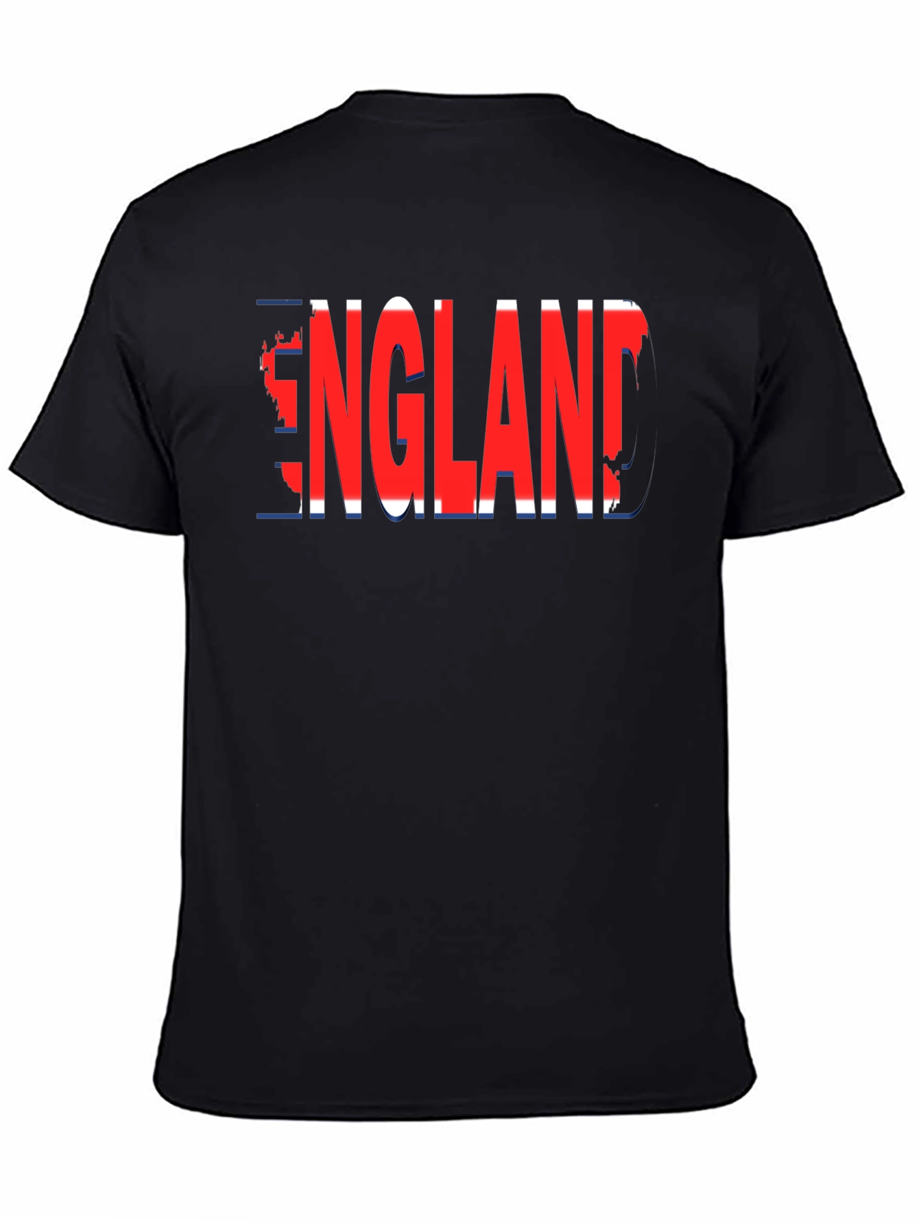 England Flag Graphic T-Shirt - Black Cotton Blend Tee