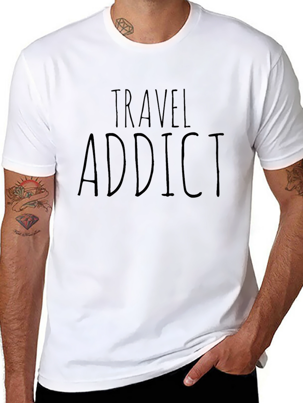 Travel Addict Black T-Shirt