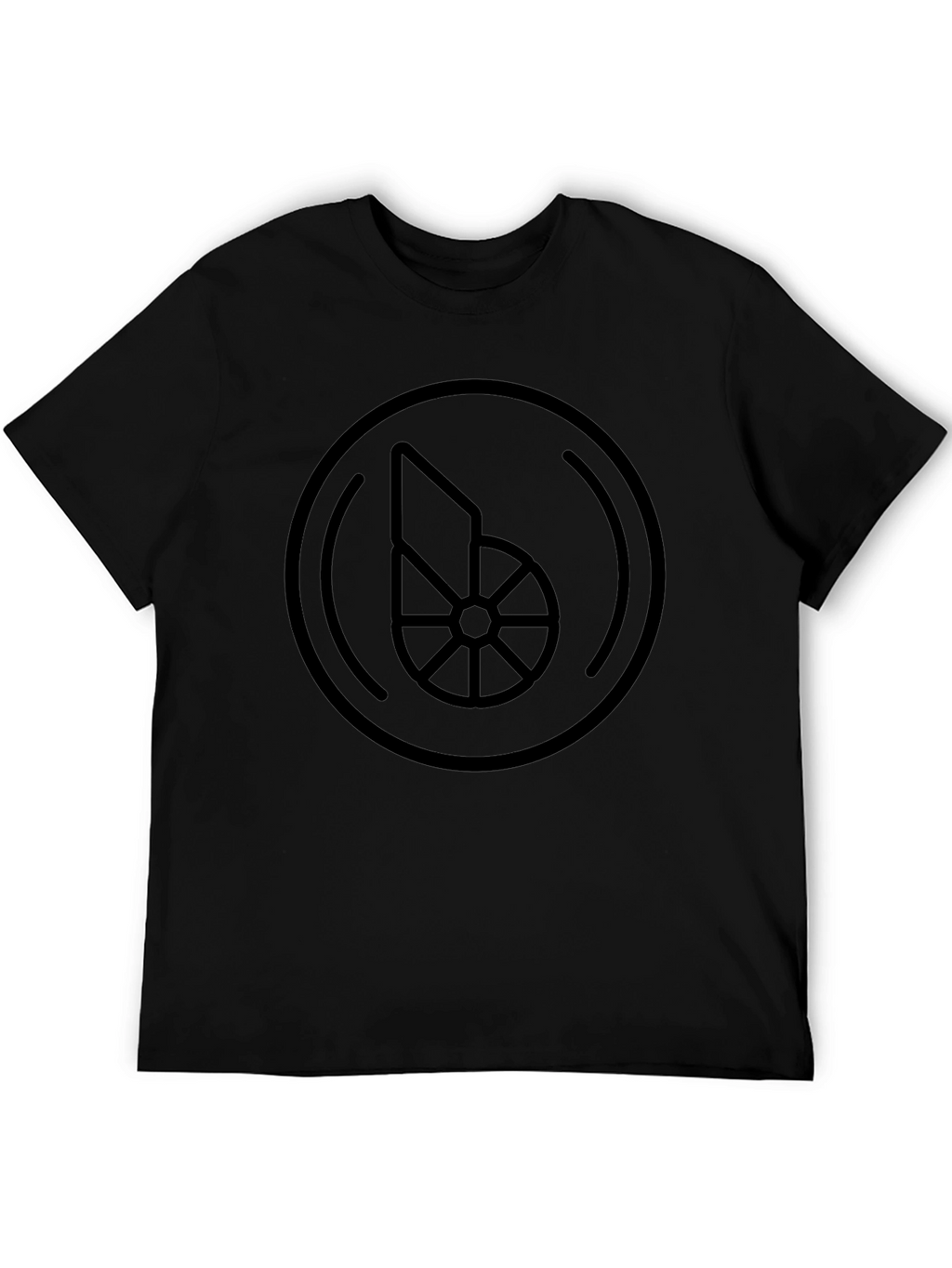 Geometric Circle Graphic Tee - Modern Black T-Shirt