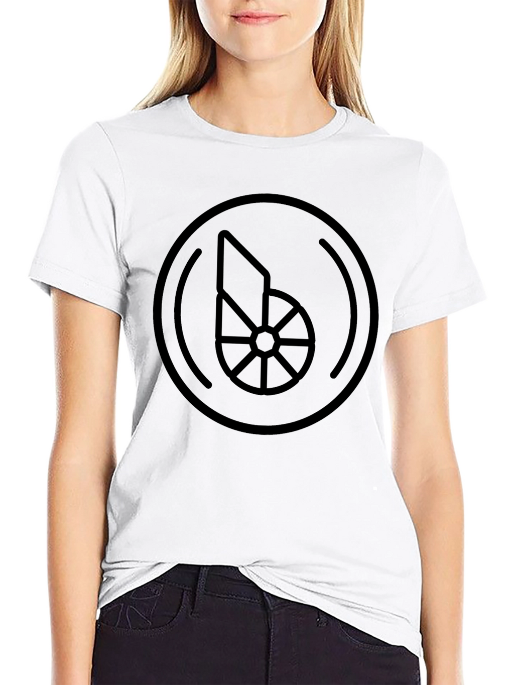 Geometric Circle Graphic Tee - Modern Black T-Shirt