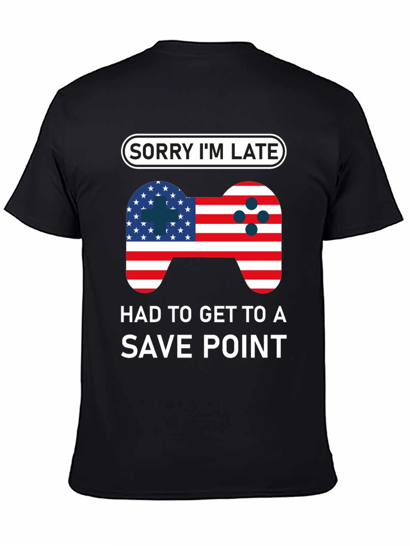 Gamer Humor T-Shirt - Sorry Im Late Save Point Tee