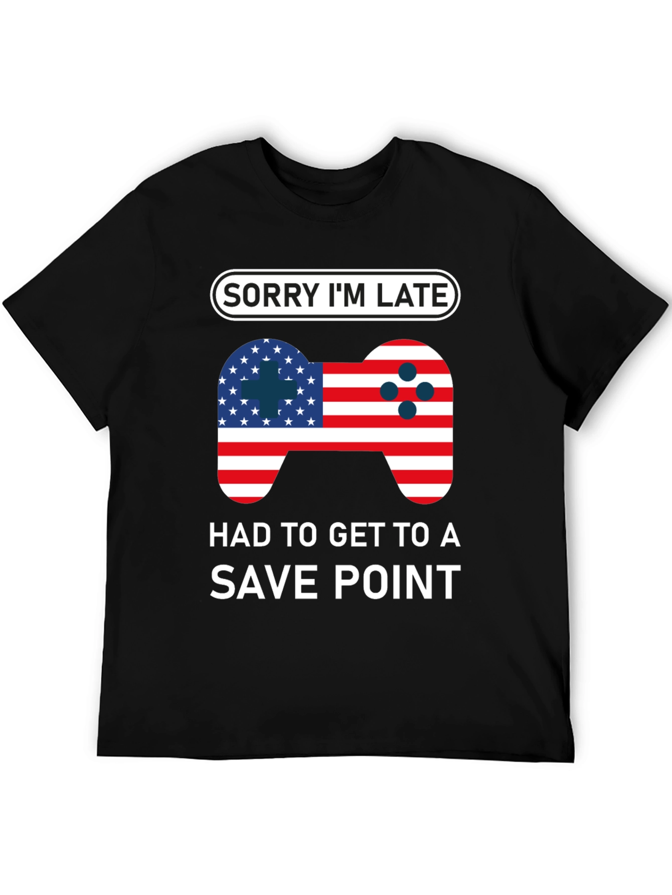 Gamer Humor T-Shirt - Sorry Im Late Save Point Tee