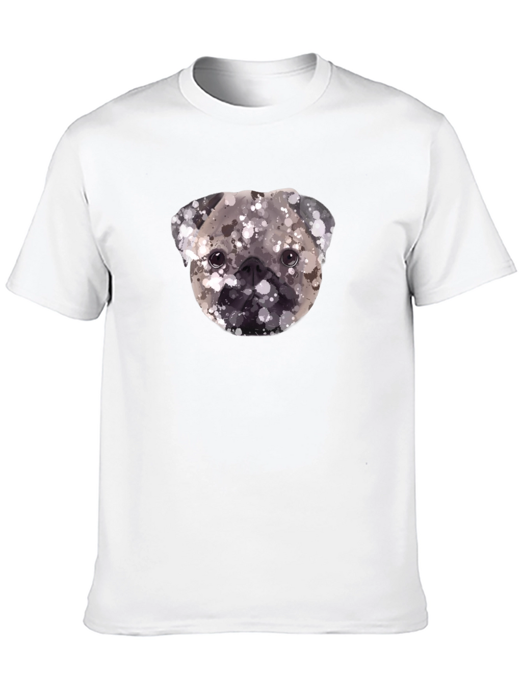 Pug Head Graphic Print Tee
