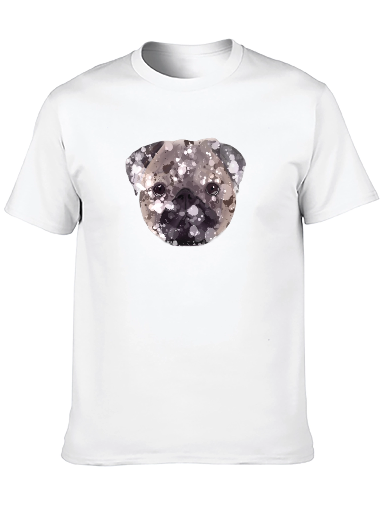 Pug Head Graphic Print Tee