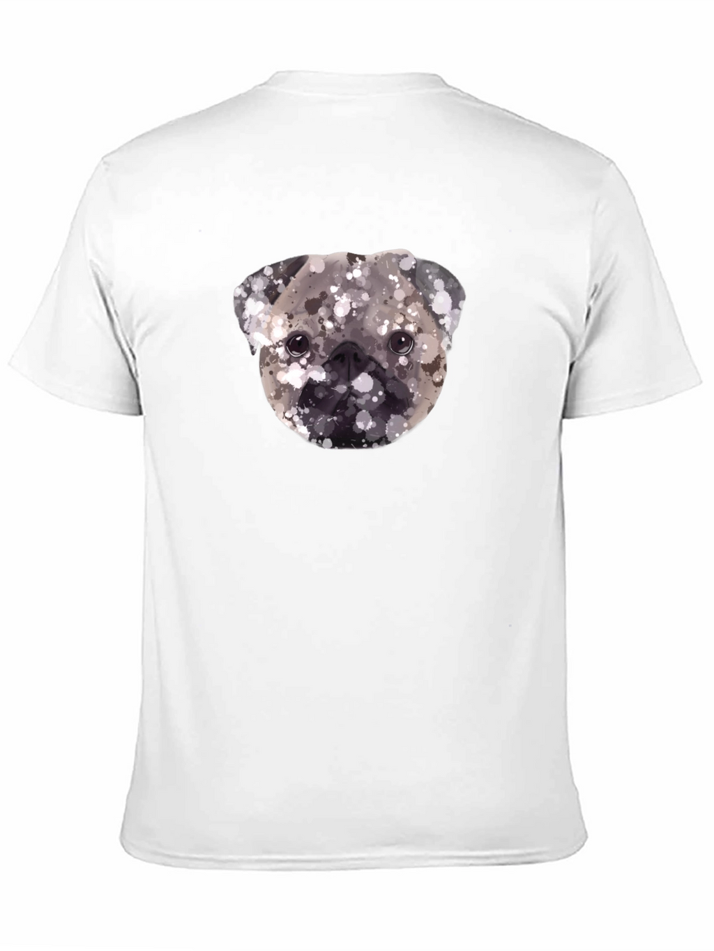 Pug Head Graphic Print Tee