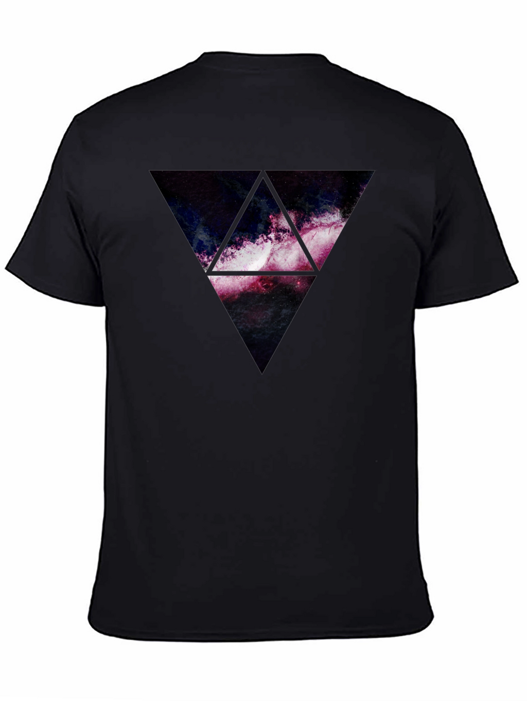 Galaxy Triangle Graphic Print T-Shirt - Black