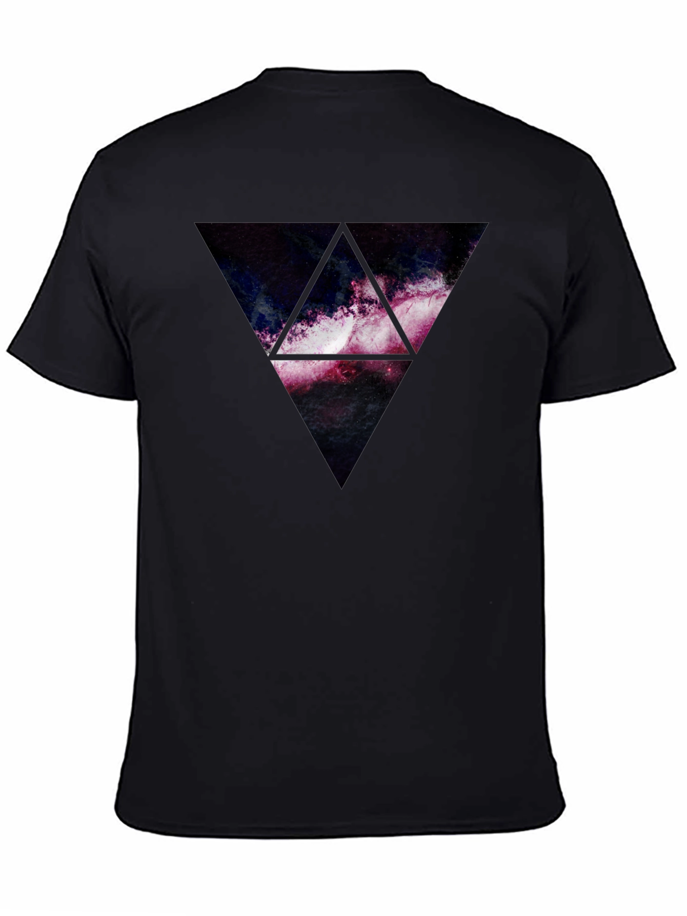 Galaxy Triangle Graphic Print T-Shirt - Black