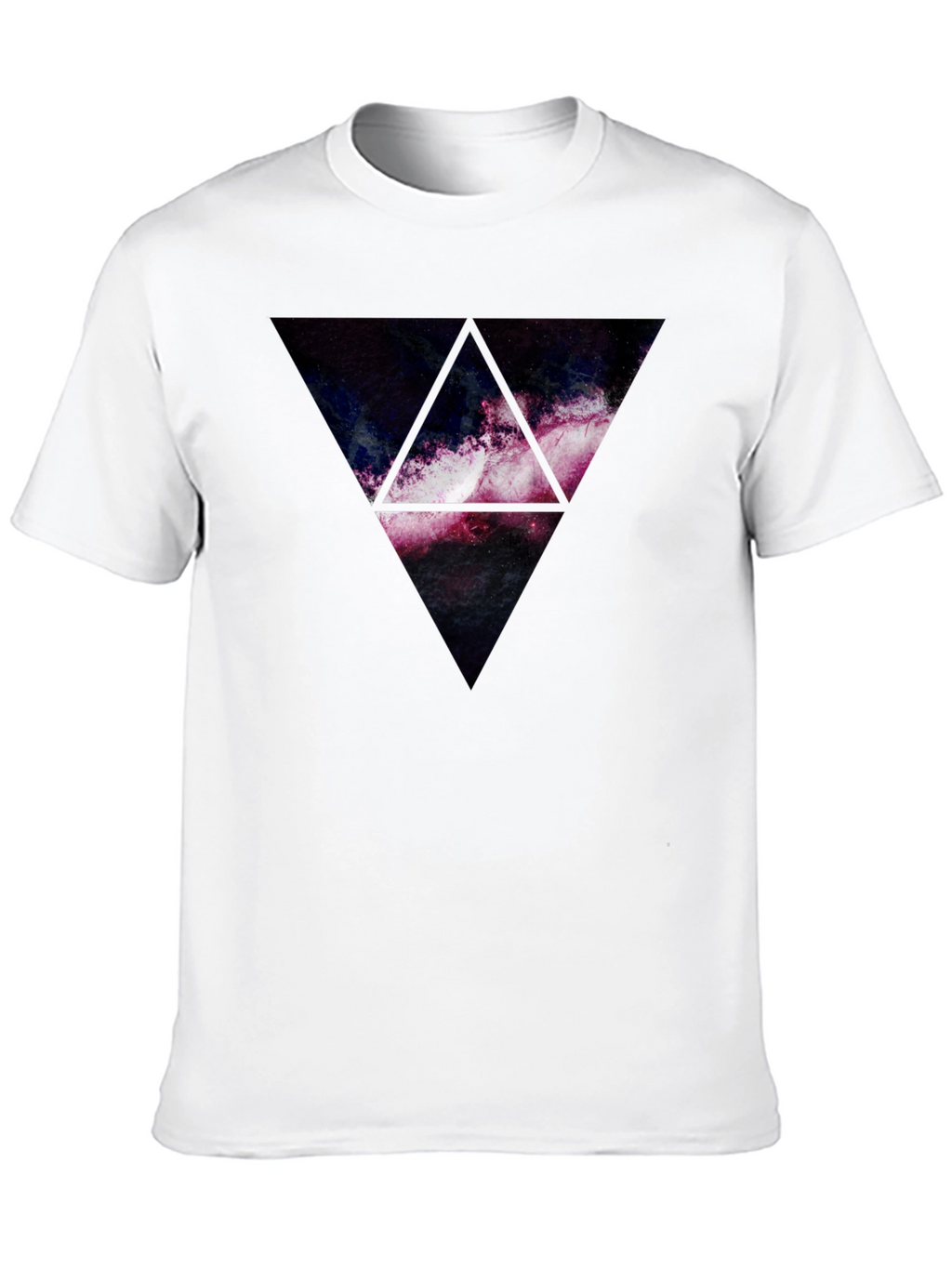 Galaxy Triangle Graphic Print T-Shirt - Black
