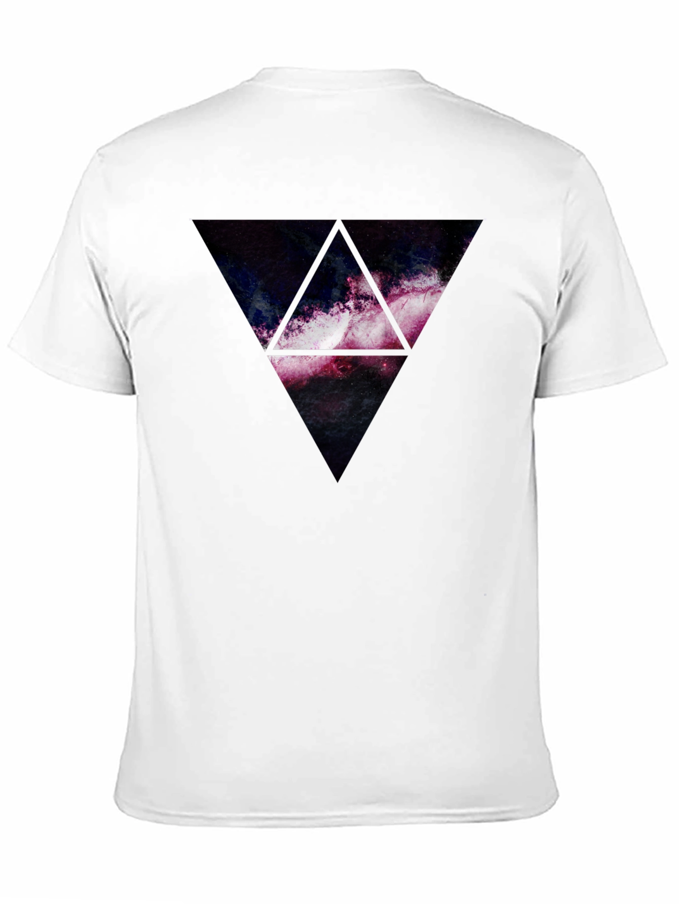 Galaxy Triangle Graphic Print T-Shirt - Black