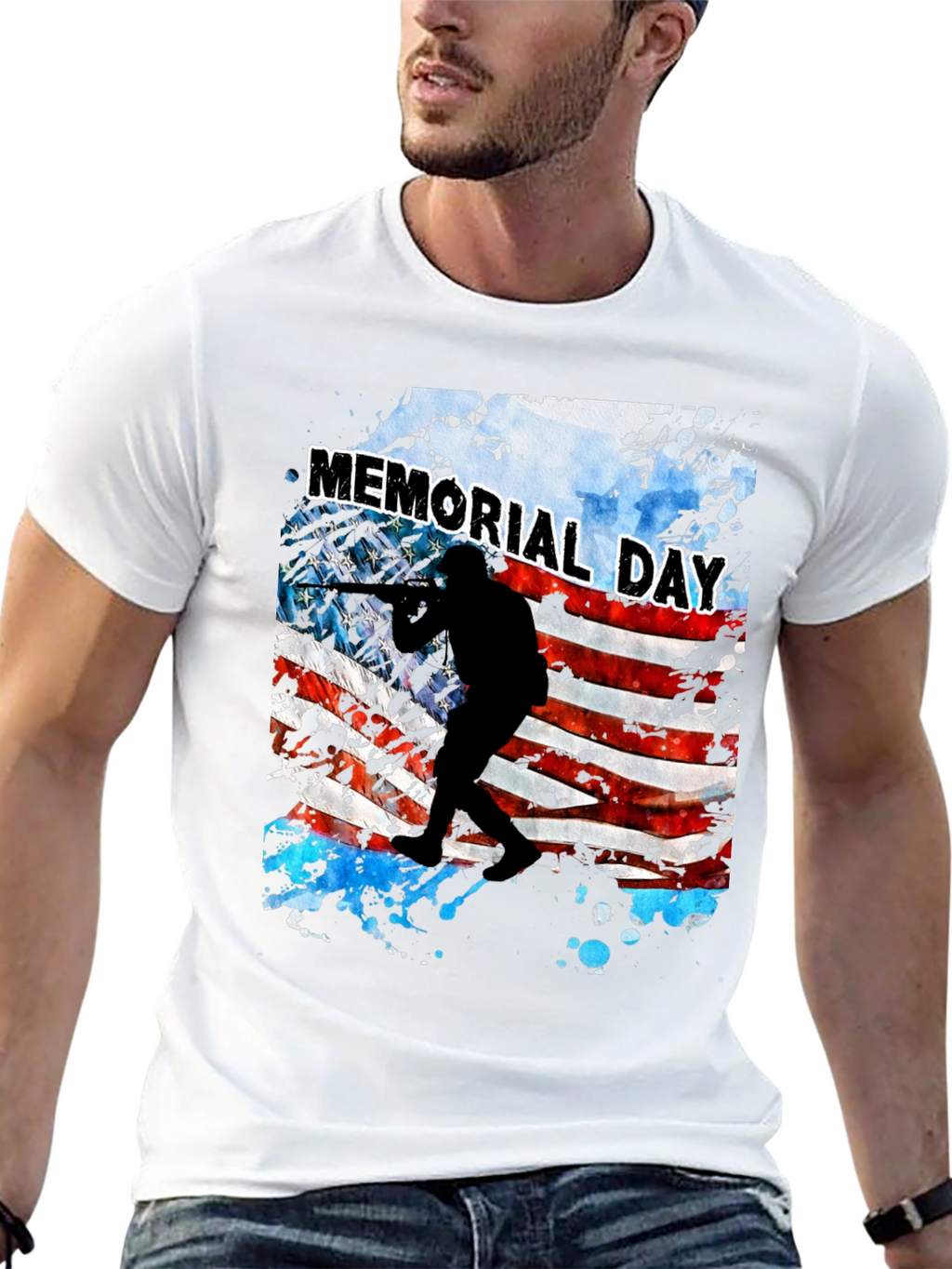 Memorial Day Flag Graphic T-Shirt