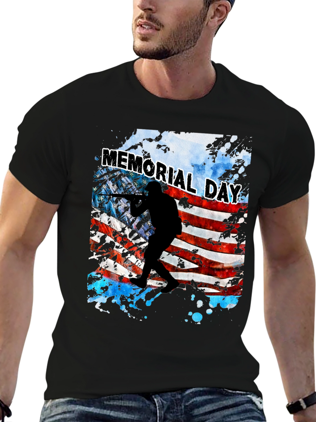 Memorial Day Flag Graphic T-Shirt