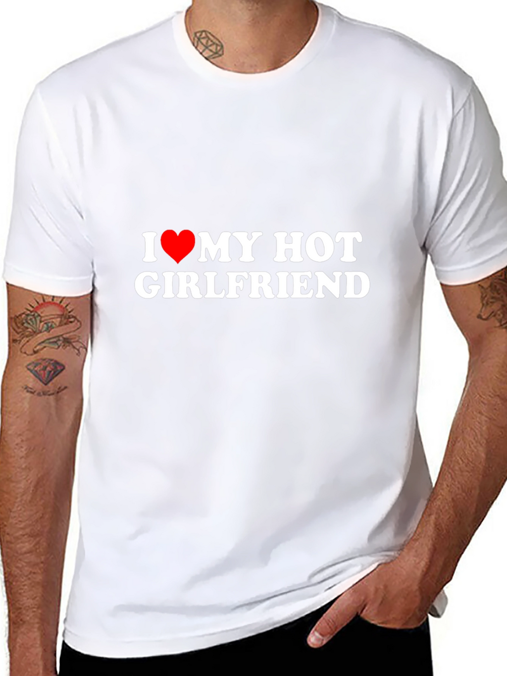 I Love My Hot Girlfriend Black T-Shirt