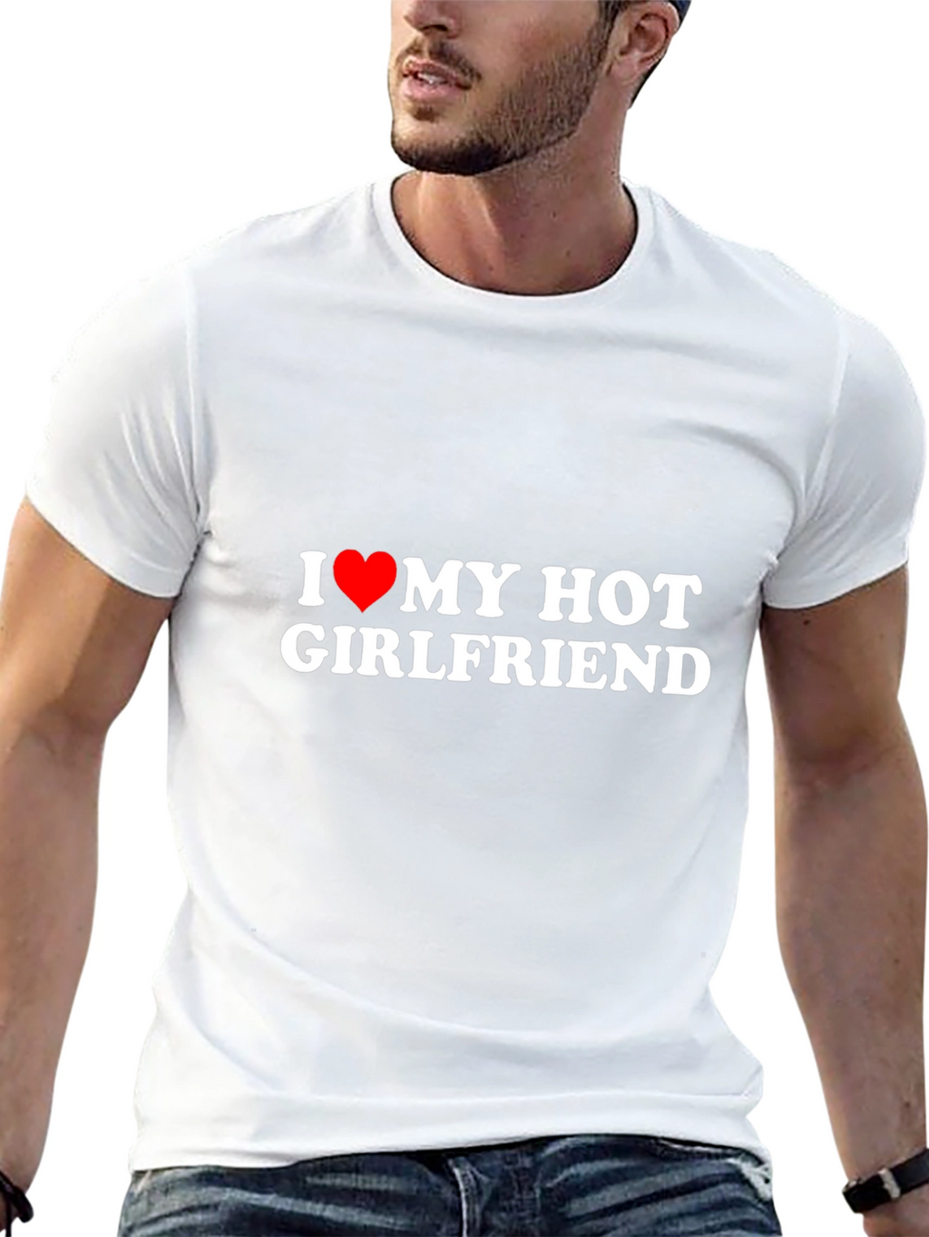 I Love My Hot Girlfriend Black T-Shirt