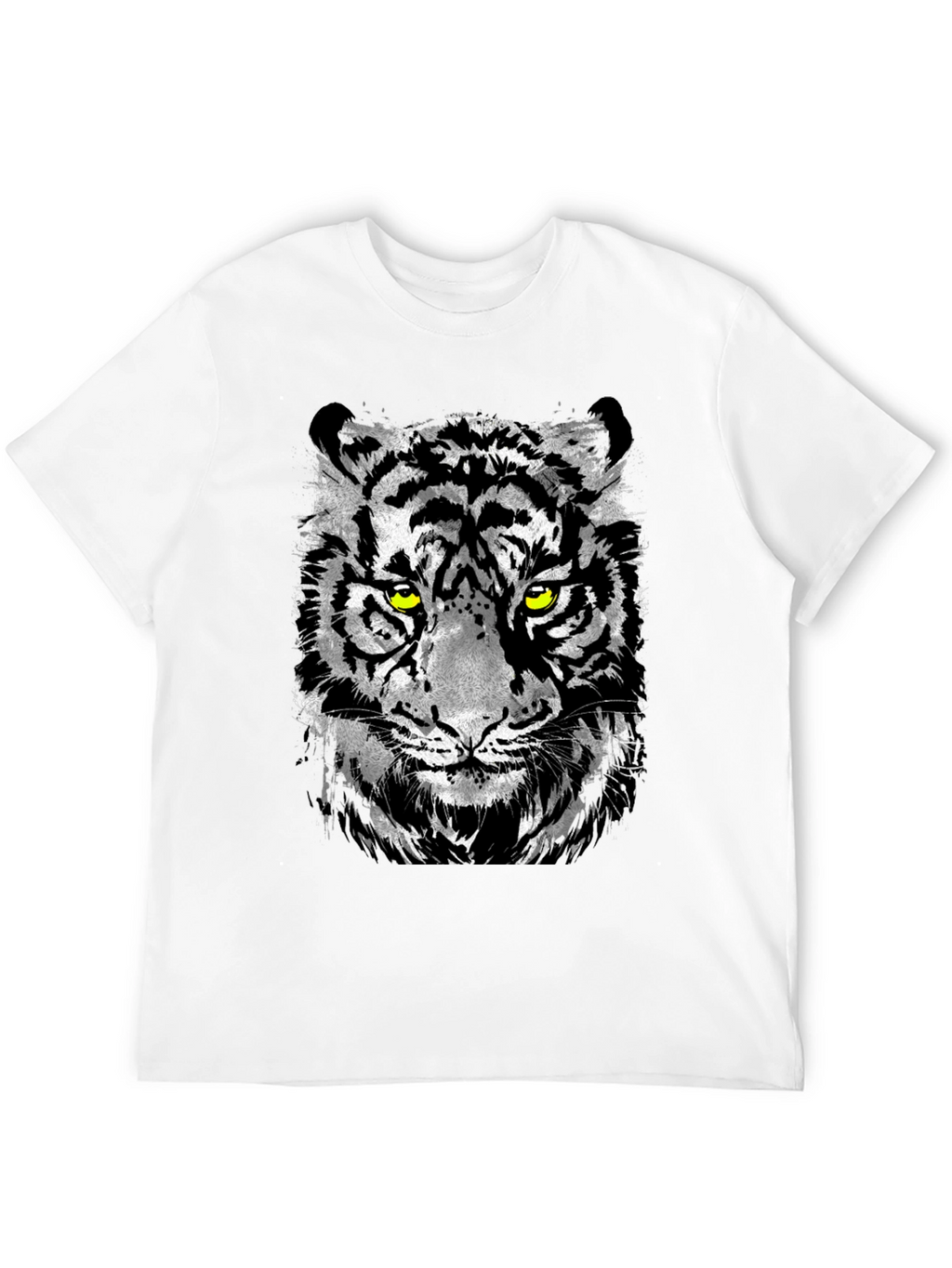 Mens Black T-Shirt with Tiger Graphic
