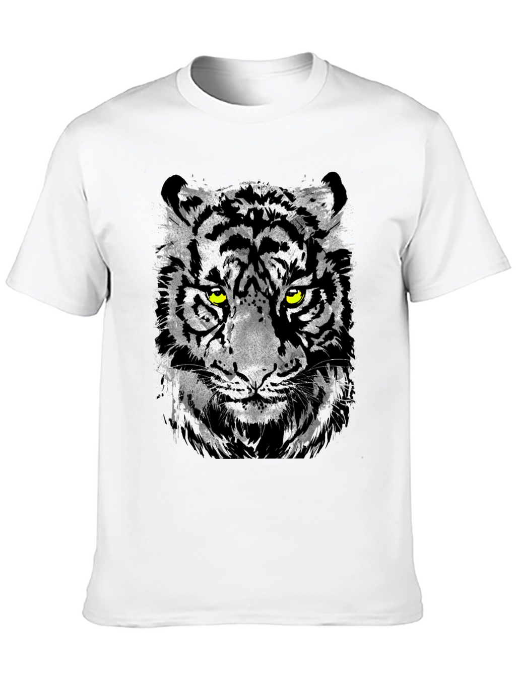 Mens Black T-Shirt with Tiger Graphic