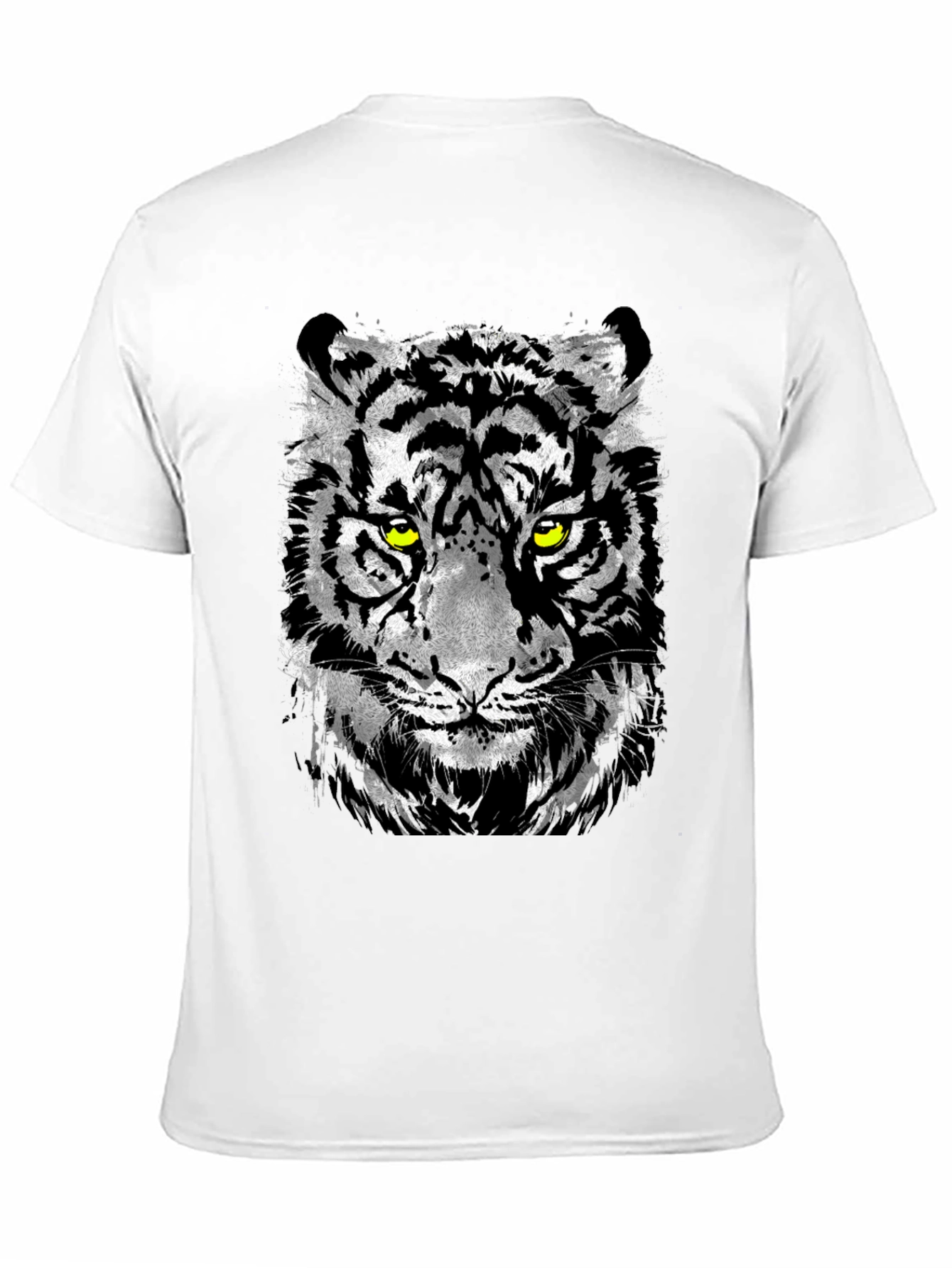 Mens Black T-Shirt with Tiger Graphic