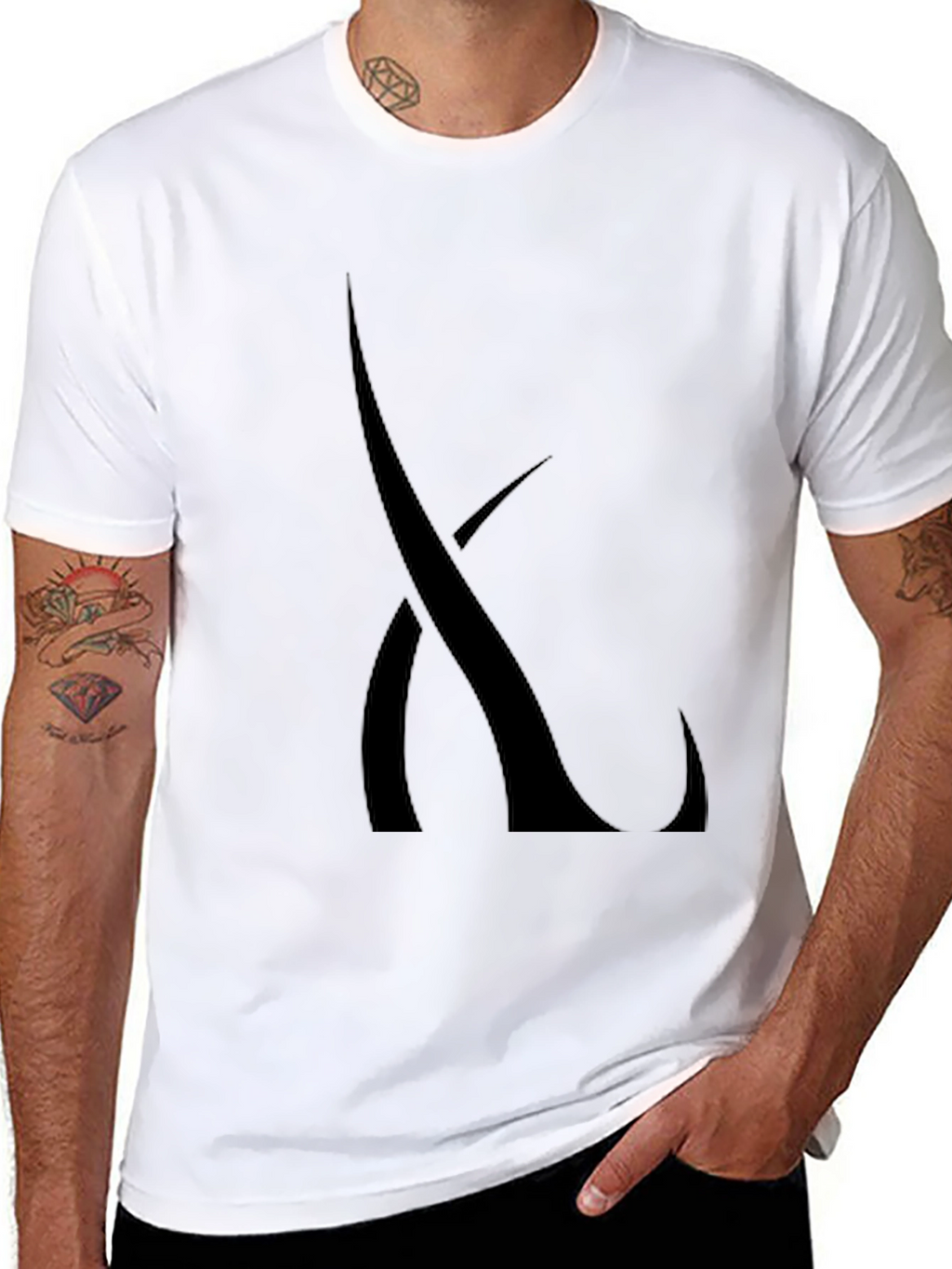 Modern Black T-Shirt with Abstract Graphic Design