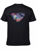 Night Sky Forest Scene Graphic T-Shirt