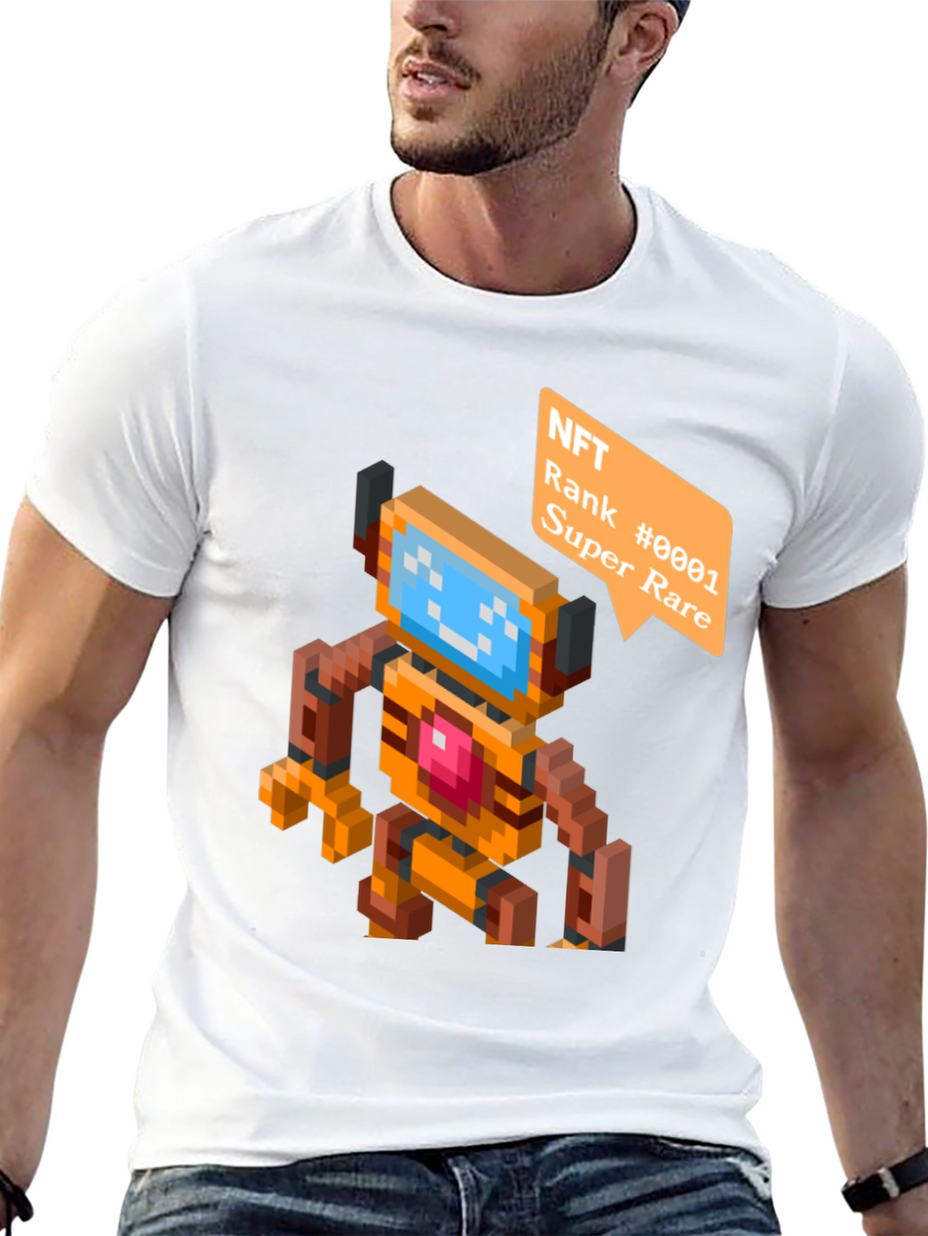 Pixelated NFT Robot Graphic Tee