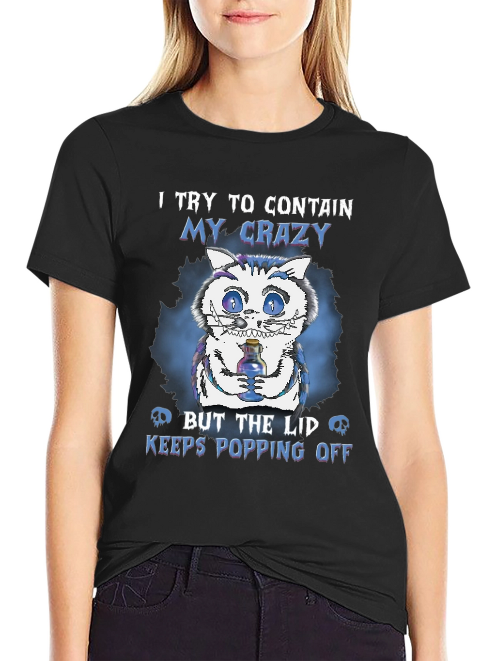 Crazy Cat T-Shirt: Lid Keeps Popping Off