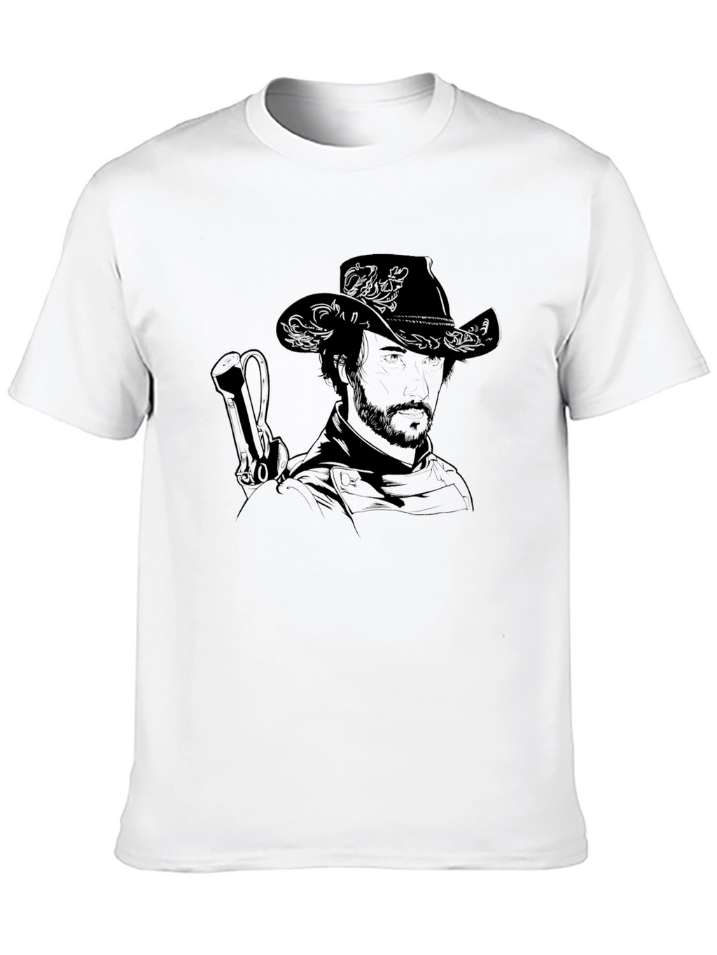 Western Cowboy Graphic Black T-Shirt