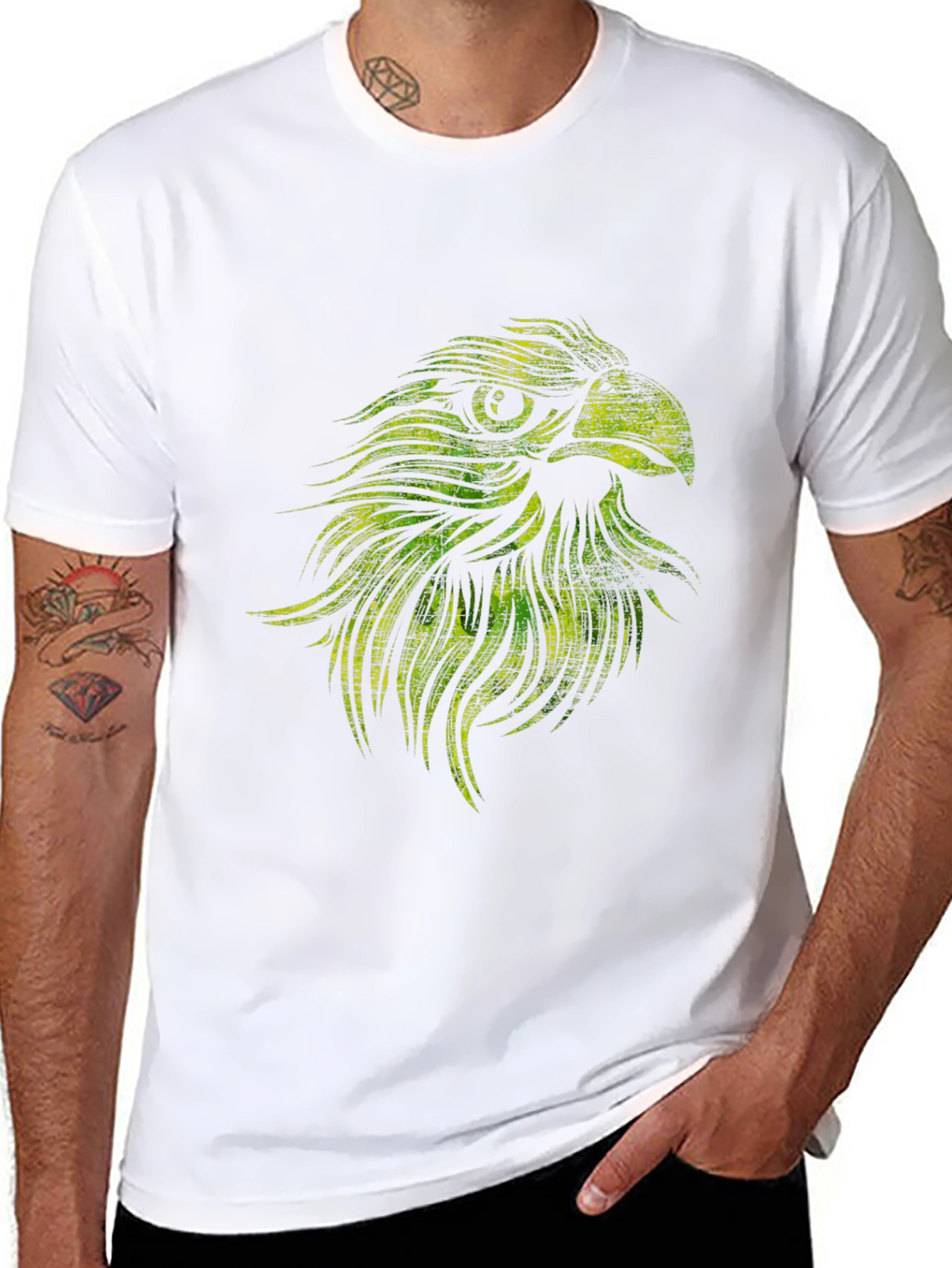 Eagle Graphic Print Black T-Shirt