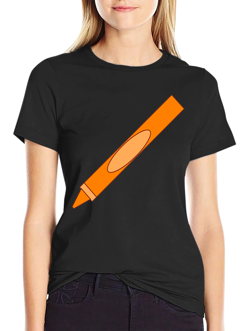 Orange Crayon Graphic Tee - Unisex