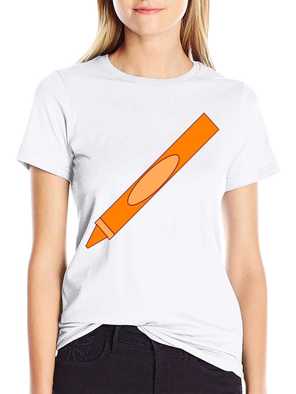 Orange Crayon Graphic Tee - Unisex